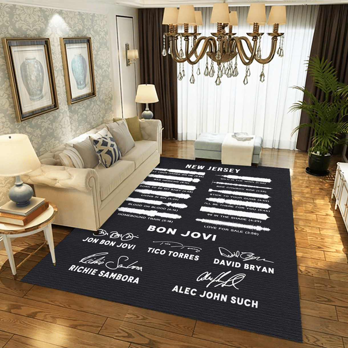 Bon Jovi Hits Area Rug, Living Room  Rug - Family Gift US Decor - Indoor Outdoor Rugs