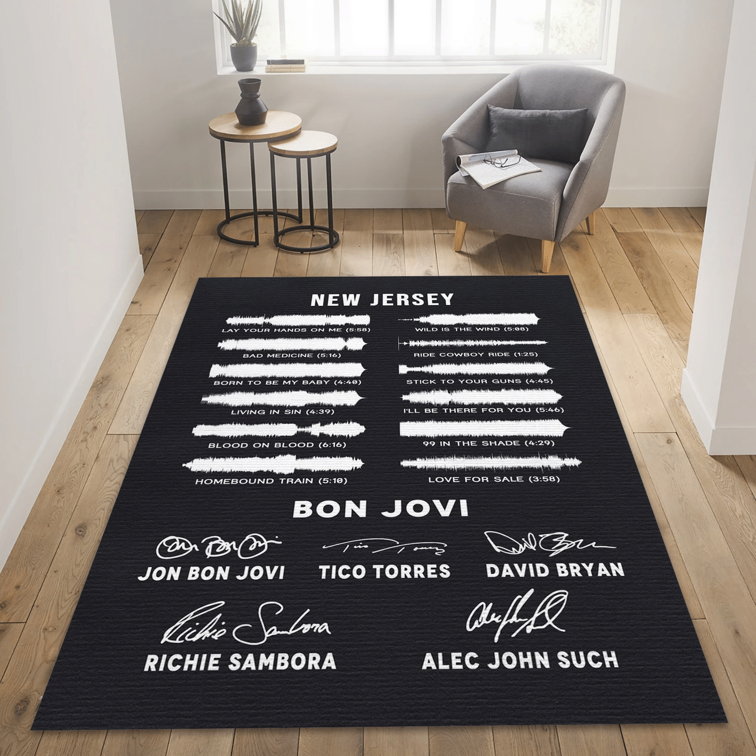 Bon Jovi Hits Area Rug, Living Room  Rug - Family Gift US Decor - Indoor Outdoor Rugs