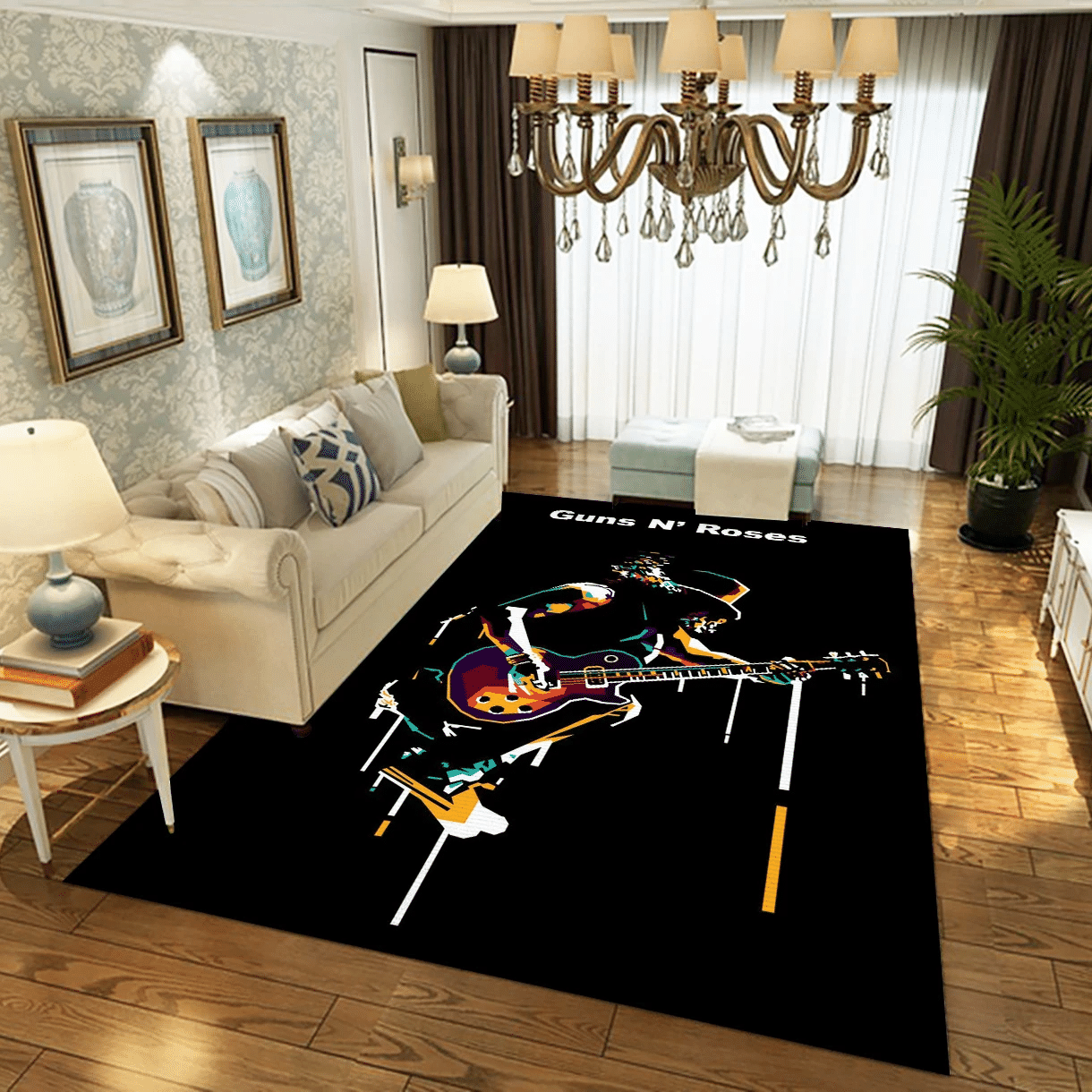 Guns N Roses Guitar Music Area Rug, Living Room  Rug - Family Gift US Decor - Indoor Outdoor Rugs