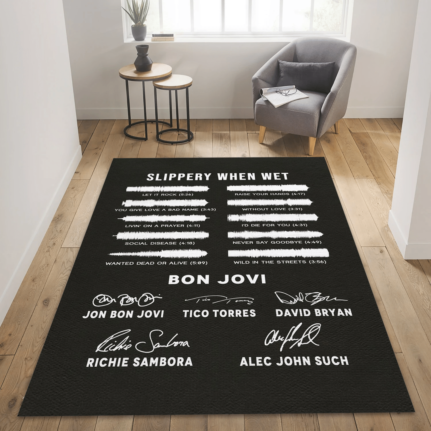 Bon Jovi Hits 2 Area Rug, Living Room  Rug - Home Decor - Indoor Outdoor Rugs