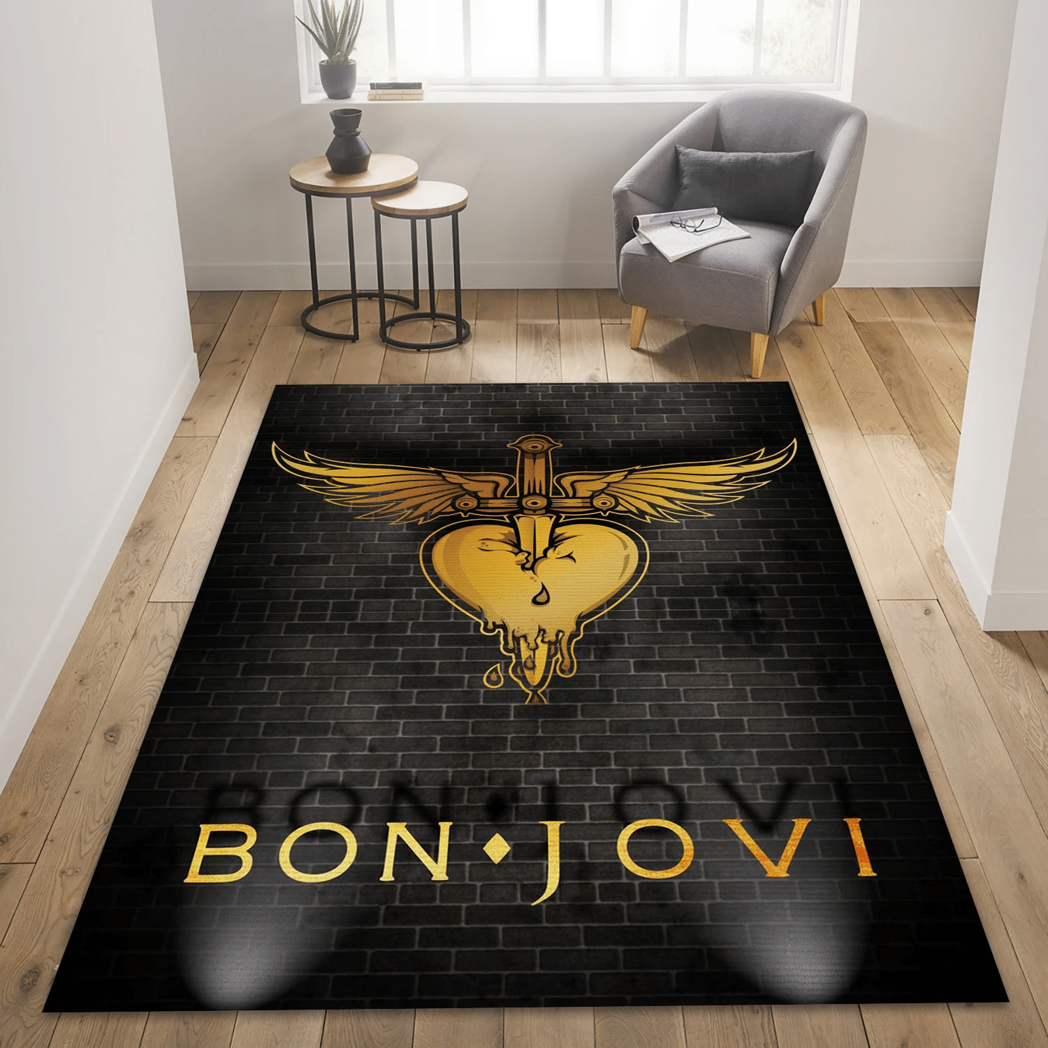 Bon Jovi Music Area Rug, Living Room  Rug - US Gift Decor - Indoor Outdoor Rugs