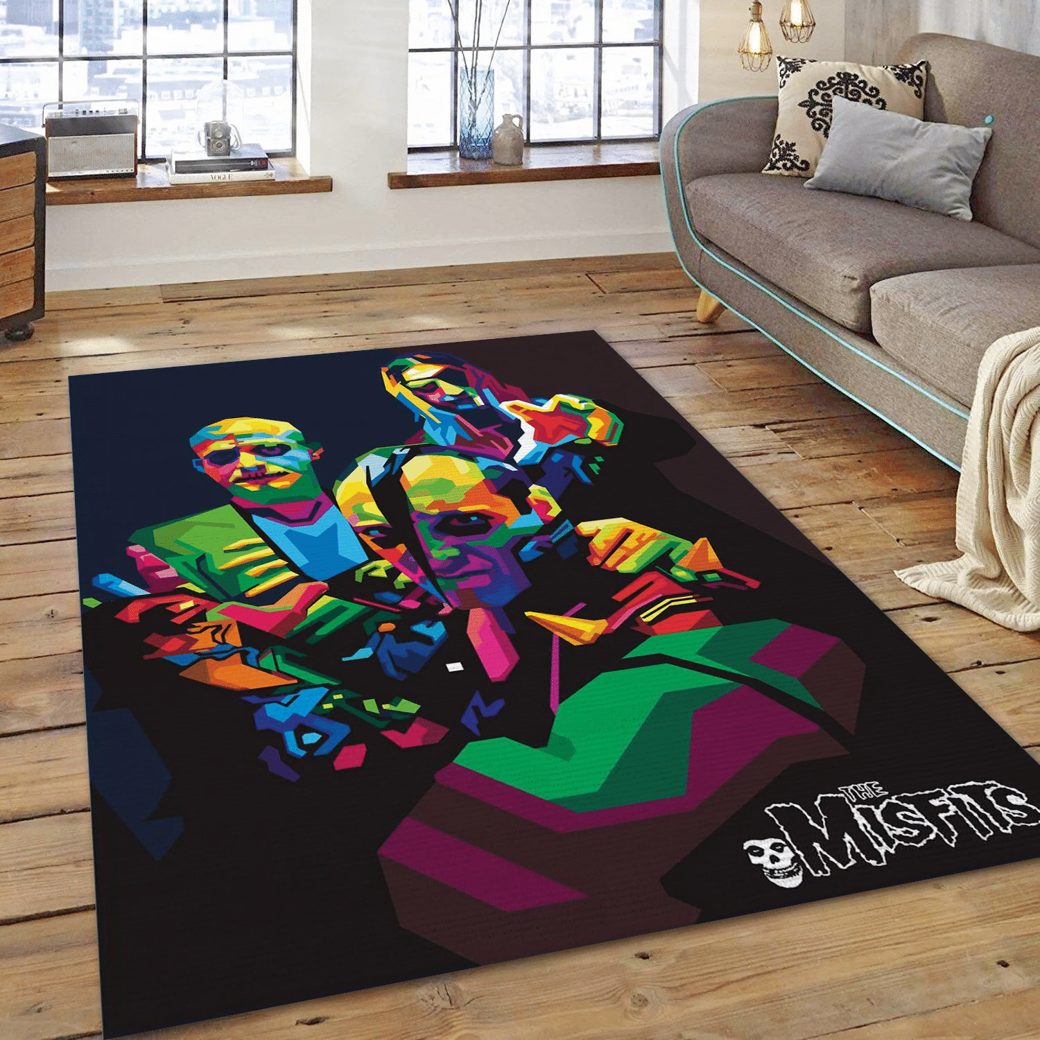 The Misfits Pop Art Music Area Rug Carpet, Living Room  Rug - Family Gift US Decor - Indoor Outdoor Rugs