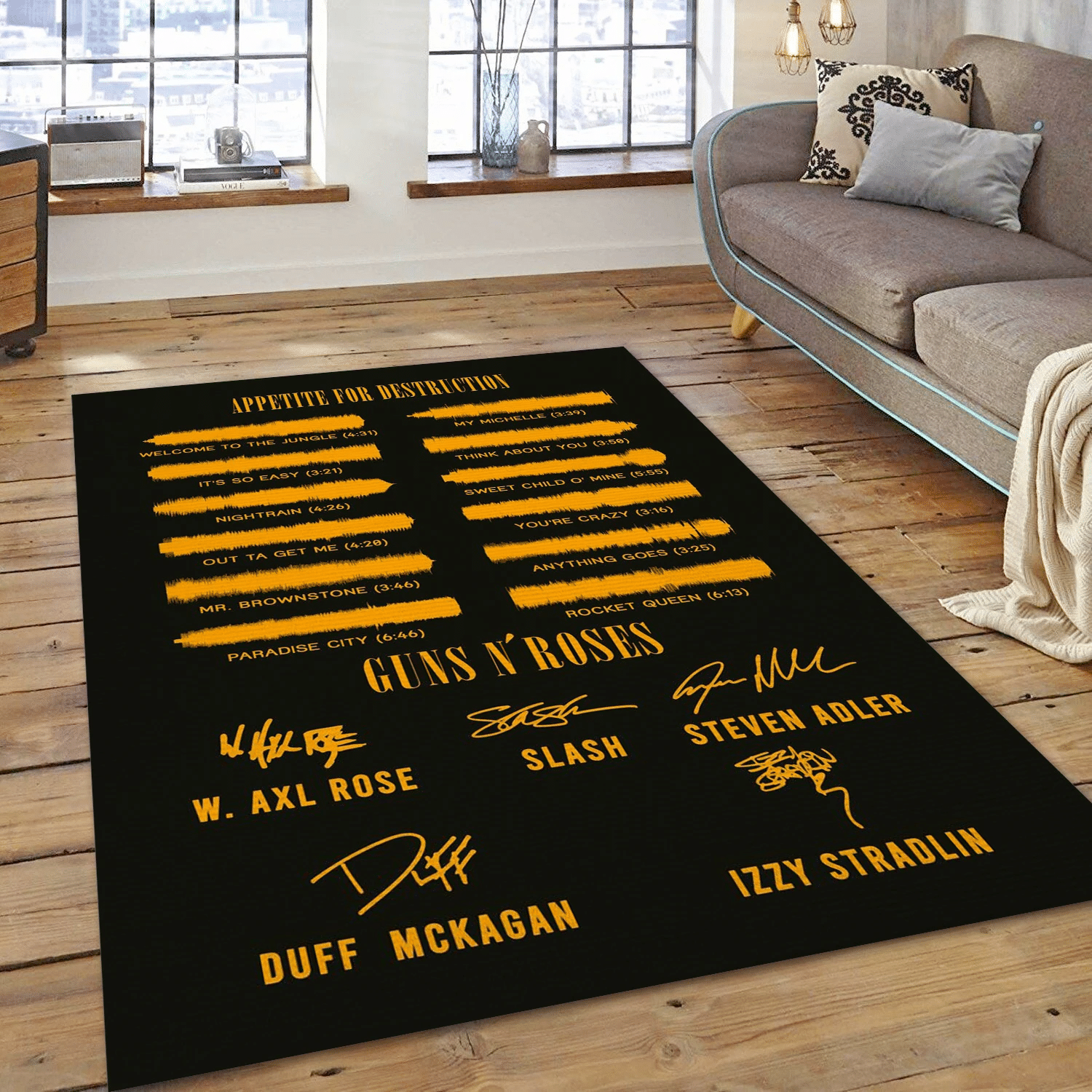 Guns N Roses Signature Music Area Rug, Living Room  Rug - Home Decor - Indoor Outdoor Rugs