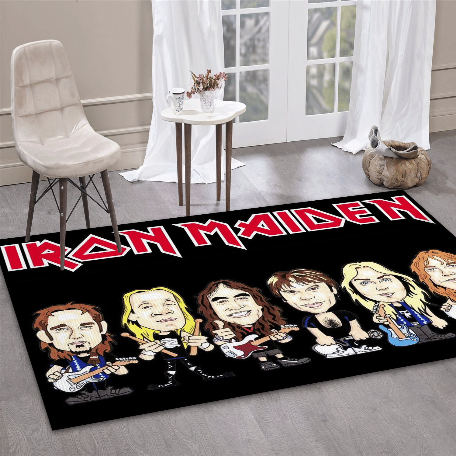 Iron Maiden Chibi Music Band Music Area Rug, Living Room  Rug - Christmas Gift US Decor - Indoor Outdoor Rugs