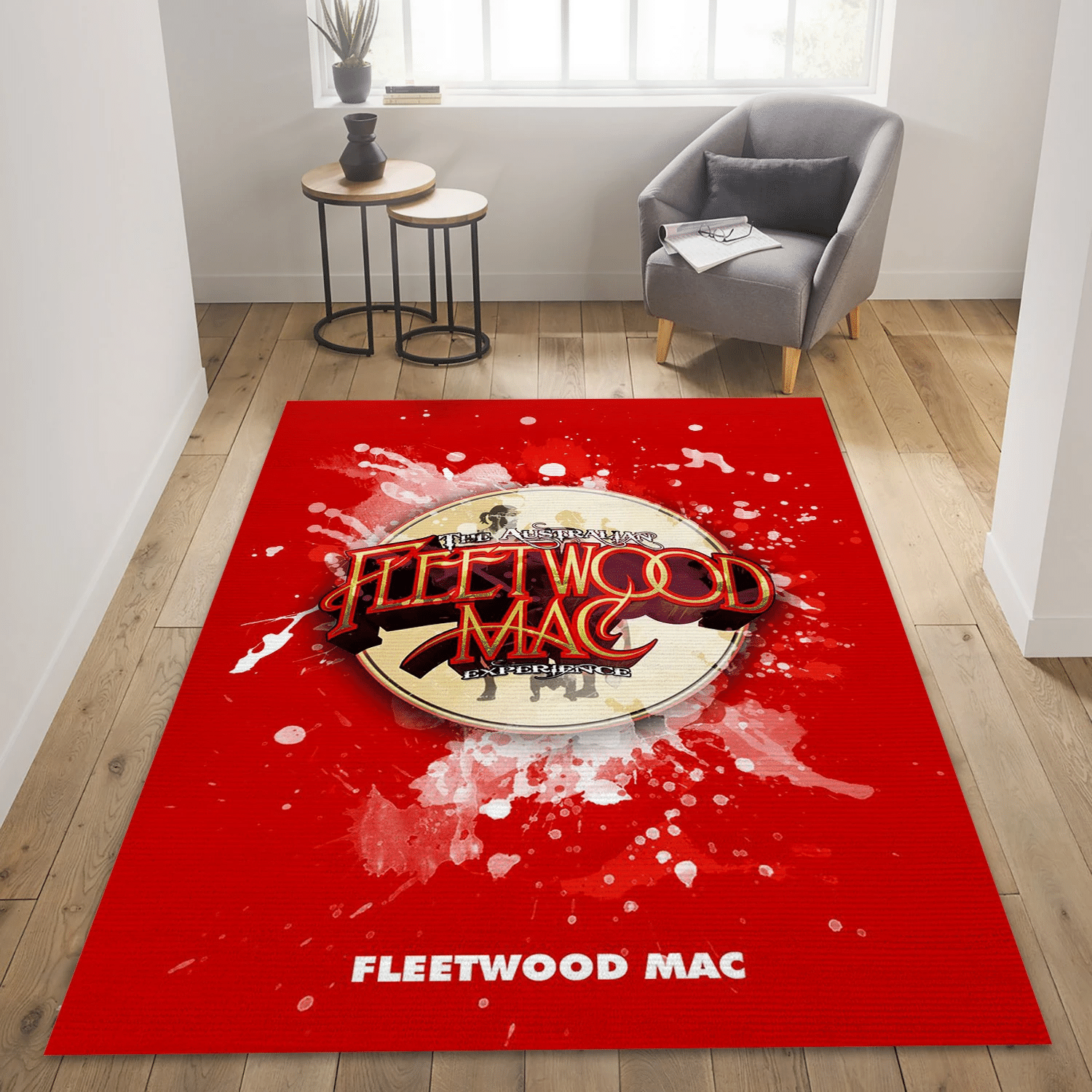 Fleetwood Mac Red Music Area Rug Carpet, Living Room Rug - Christmas Gift US Decor - Indoor Outdoor Rugs