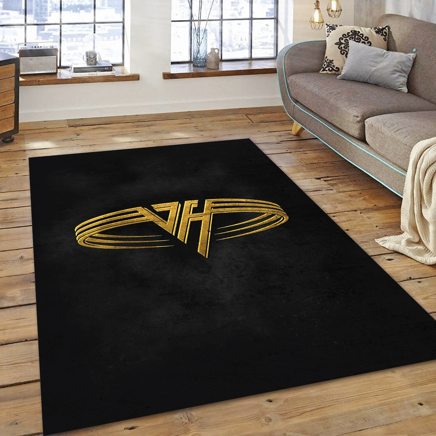 Van Halen Logo Gold Music Area Rug For Christmas, Living Room  Rug - Home Decor - Indoor Outdoor Rugs