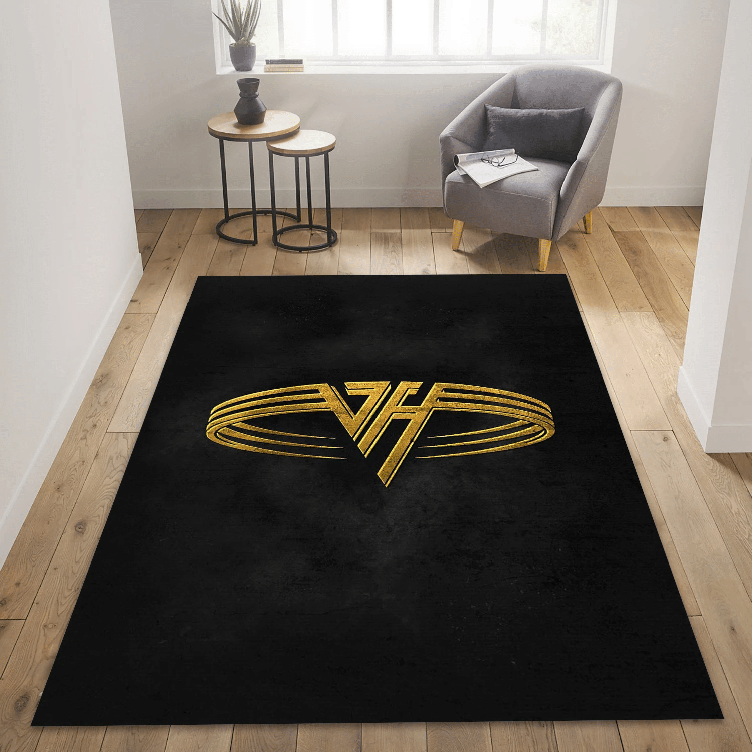 Van Halen Logo Gold Music Area Rug For Christmas, Living Room  Rug - Home Decor - Indoor Outdoor Rugs