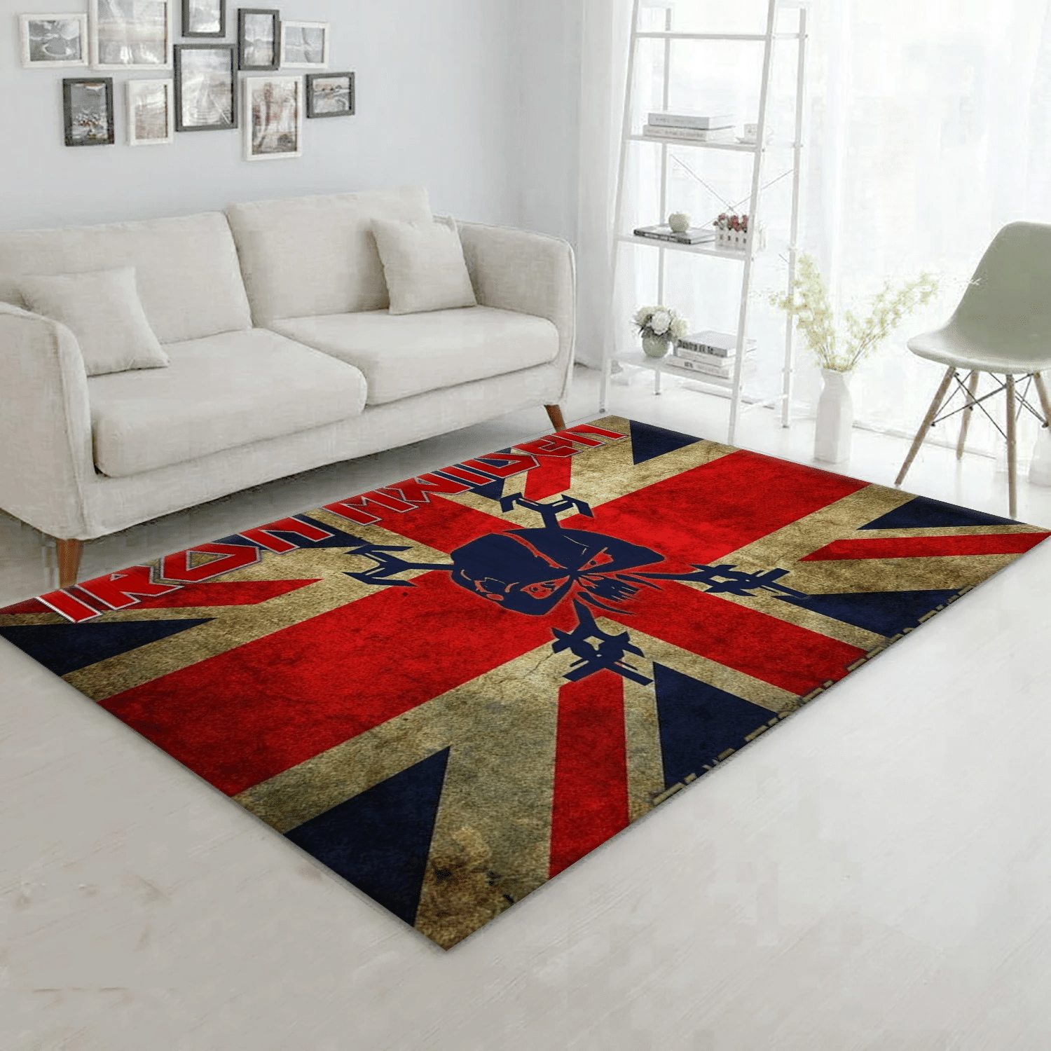 Iron Maiden Usa Flag Area Rug, Living Room  Rug - Family Gift US Decor - Indoor Outdoor Rugs