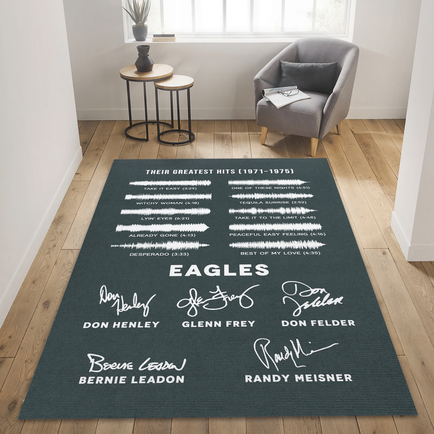 The Eagles Hits Music Area Rug Carpet, Living Room  Rug - Home Decor - Indoor Outdoor Rugs