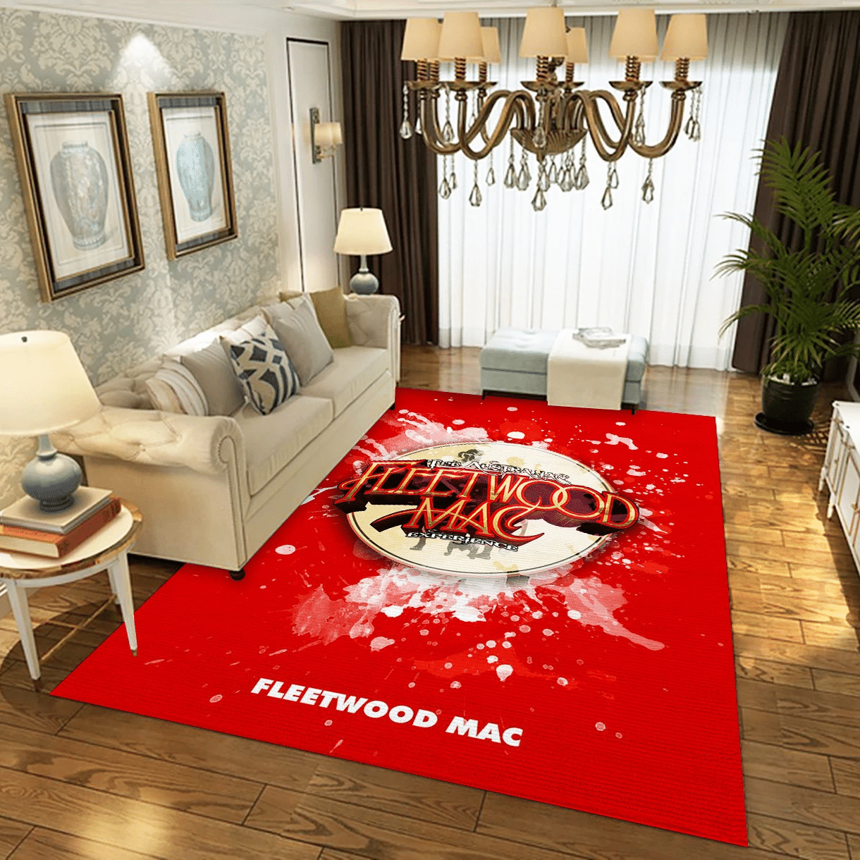 Fleetwood Mac Red Music Area Rug Carpet, Living Room Rug - Christmas Gift US Decor - Indoor Outdoor Rugs