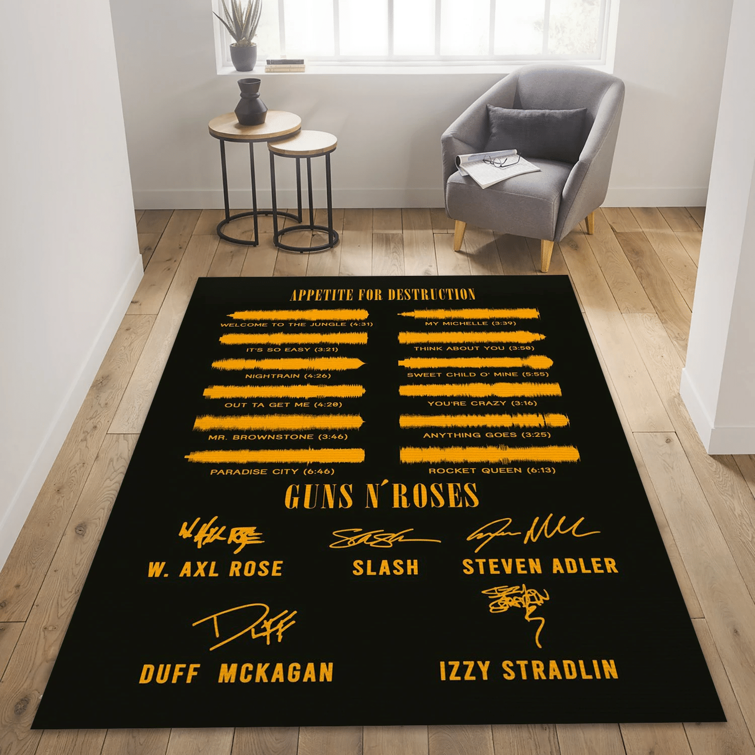 Guns N Roses Signature Music Area Rug, Living Room  Rug - Home Decor - Indoor Outdoor Rugs