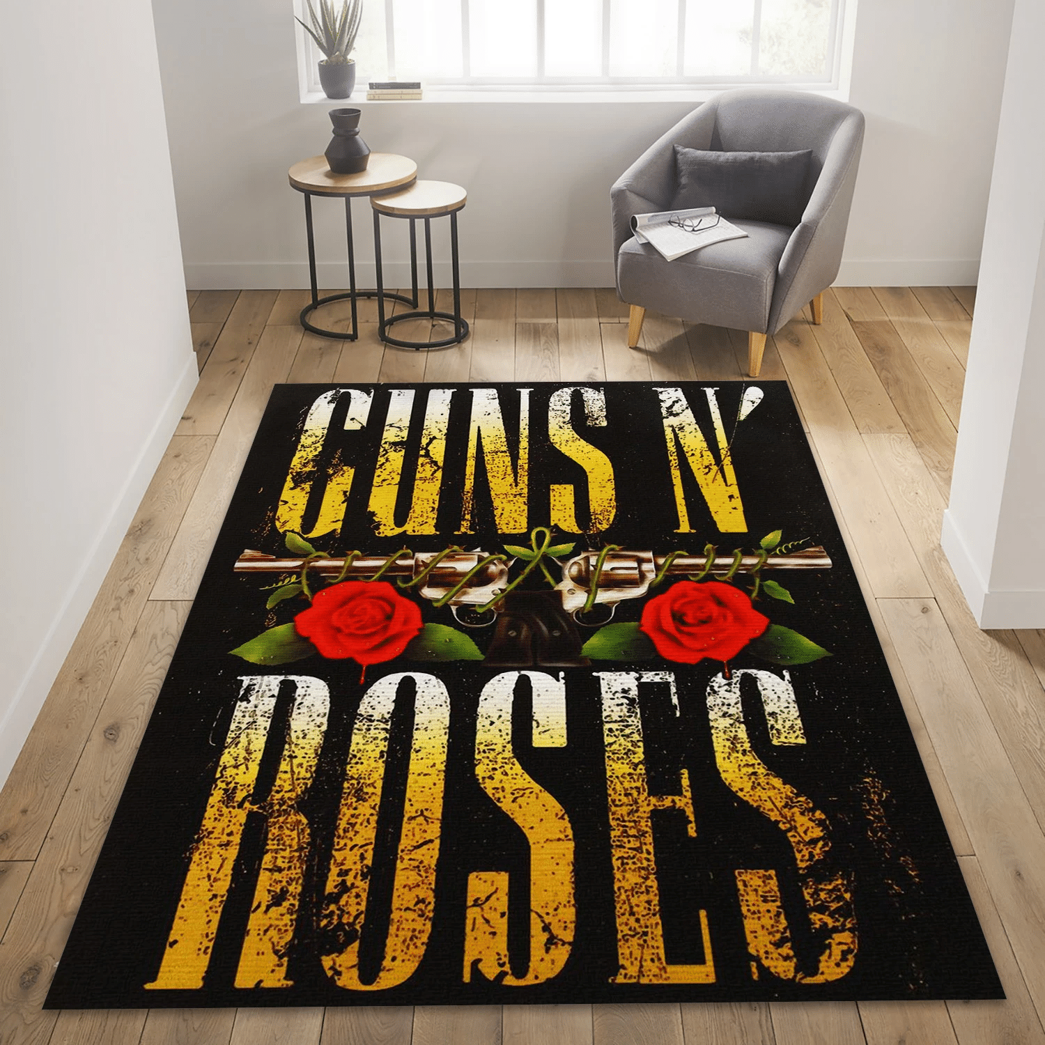 Guns N Roses 4 Music Area Rug For Christmas, Living Room  Rug - Family Gift US Decor - Indoor Outdoor Rugs