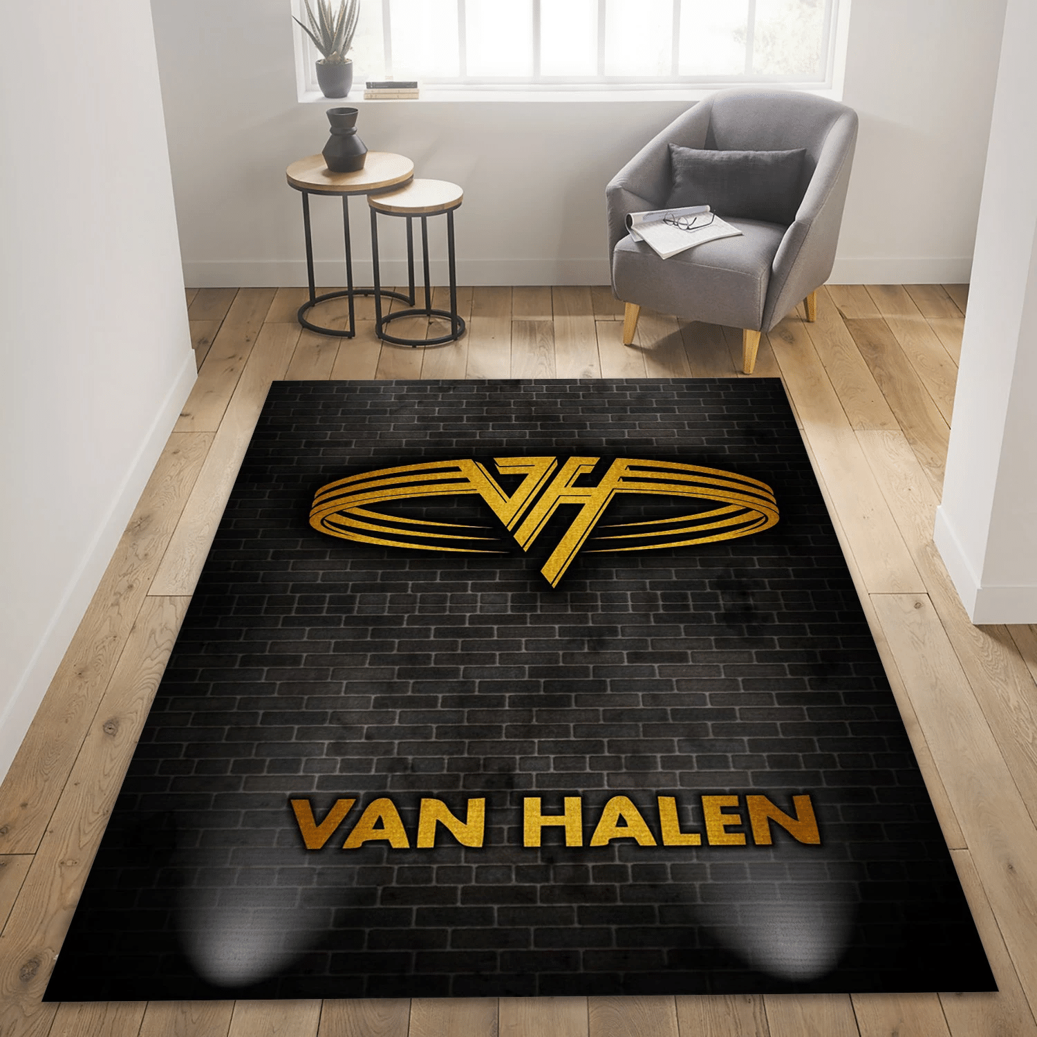 Van Halen Wall Area Rug, Living Room  Rug - US Gift Decor - Indoor Outdoor Rugs