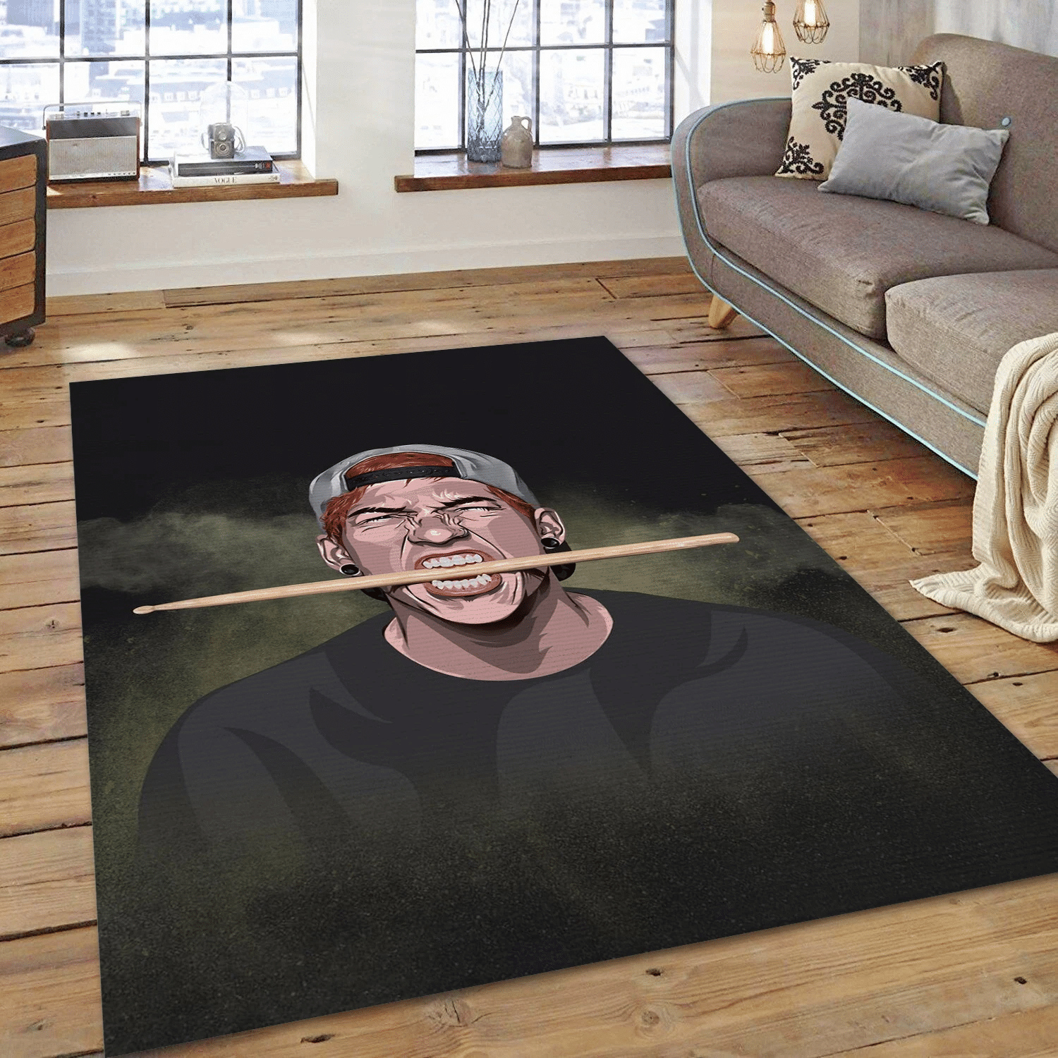 Josh Dun Vexel Art Music Area Rug For Christmas, Living Room  Rug - Floor Decor - Indoor Outdoor Rugs