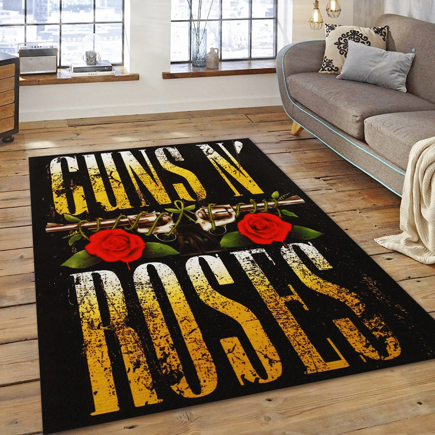 Guns N Roses 4 Music Area Rug For Christmas, Living Room  Rug - Family Gift US Decor - Indoor Outdoor Rugs