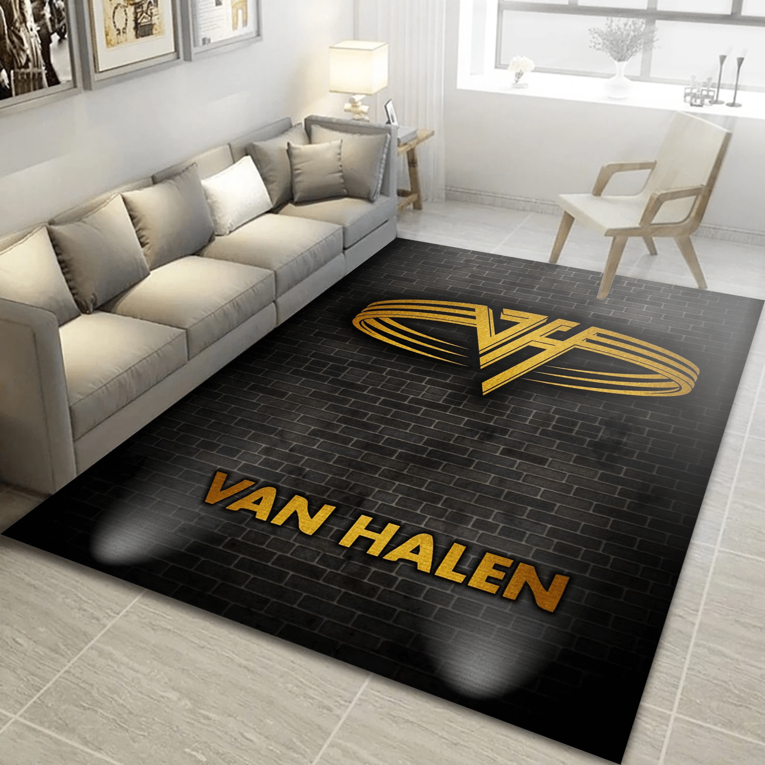 Van Halen Wall Area Rug, Living Room  Rug - US Gift Decor - Indoor Outdoor Rugs