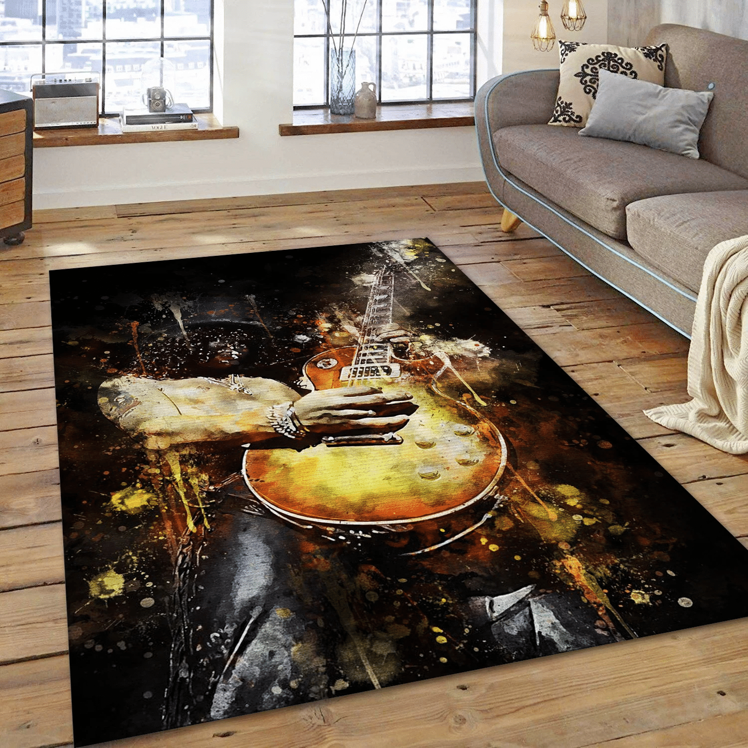 Slash Guns N Roses Music Area Rug, Living Room  Rug - Floor Decor - Indoor Outdoor Rugs