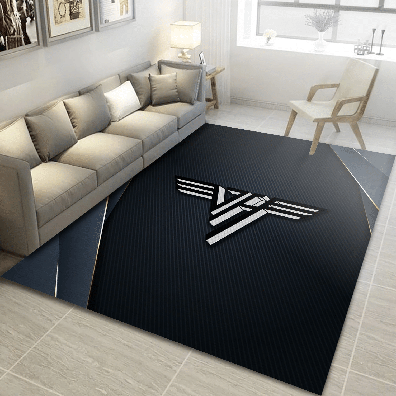 Van Halen Logo Modern Music Area Rug For Christmas, Living Room  Rug - Home Decor - Indoor Outdoor Rugs