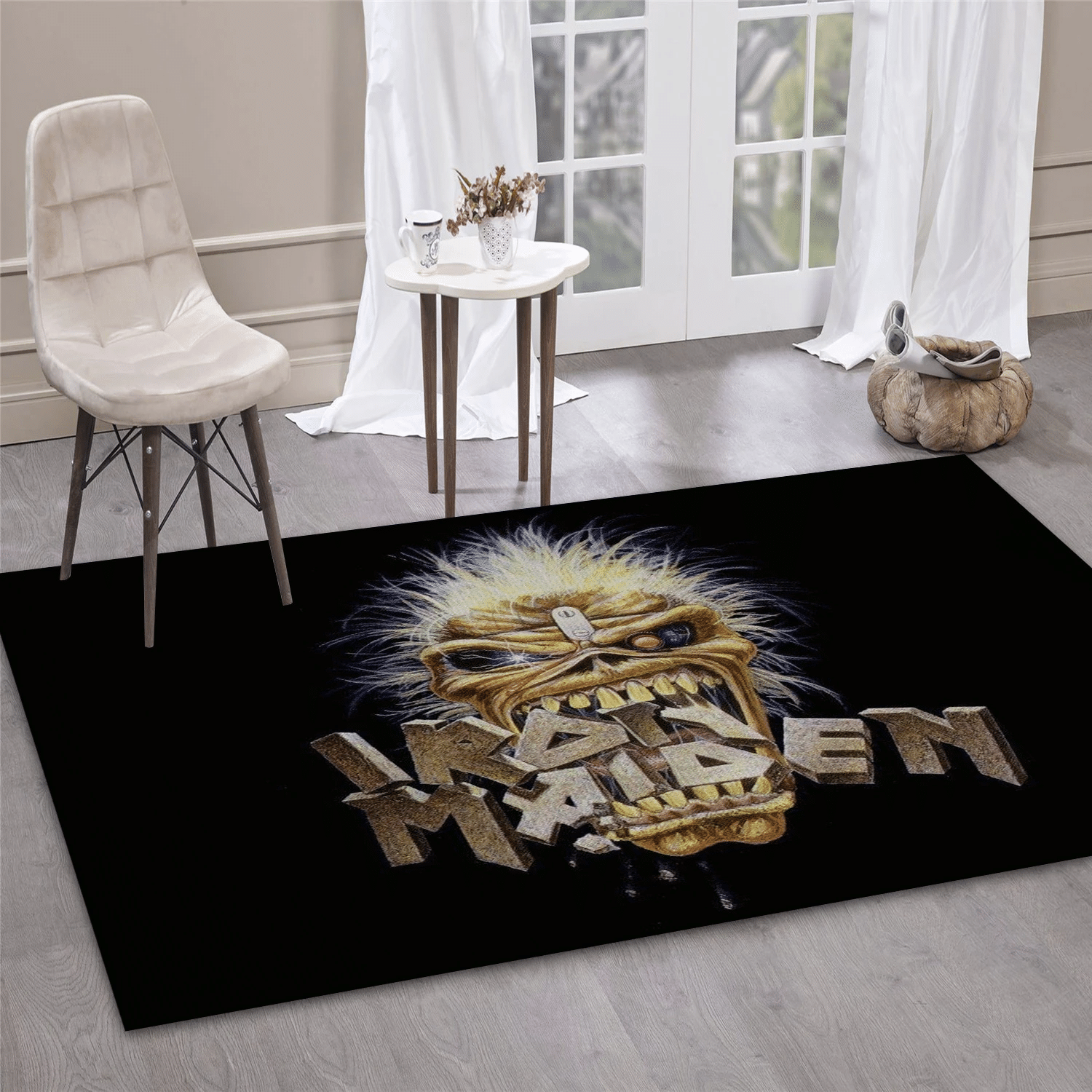 Iron Maiden Logo 4 Area Rug, Living Room  Rug - US Gift Decor - Indoor Outdoor Rugs