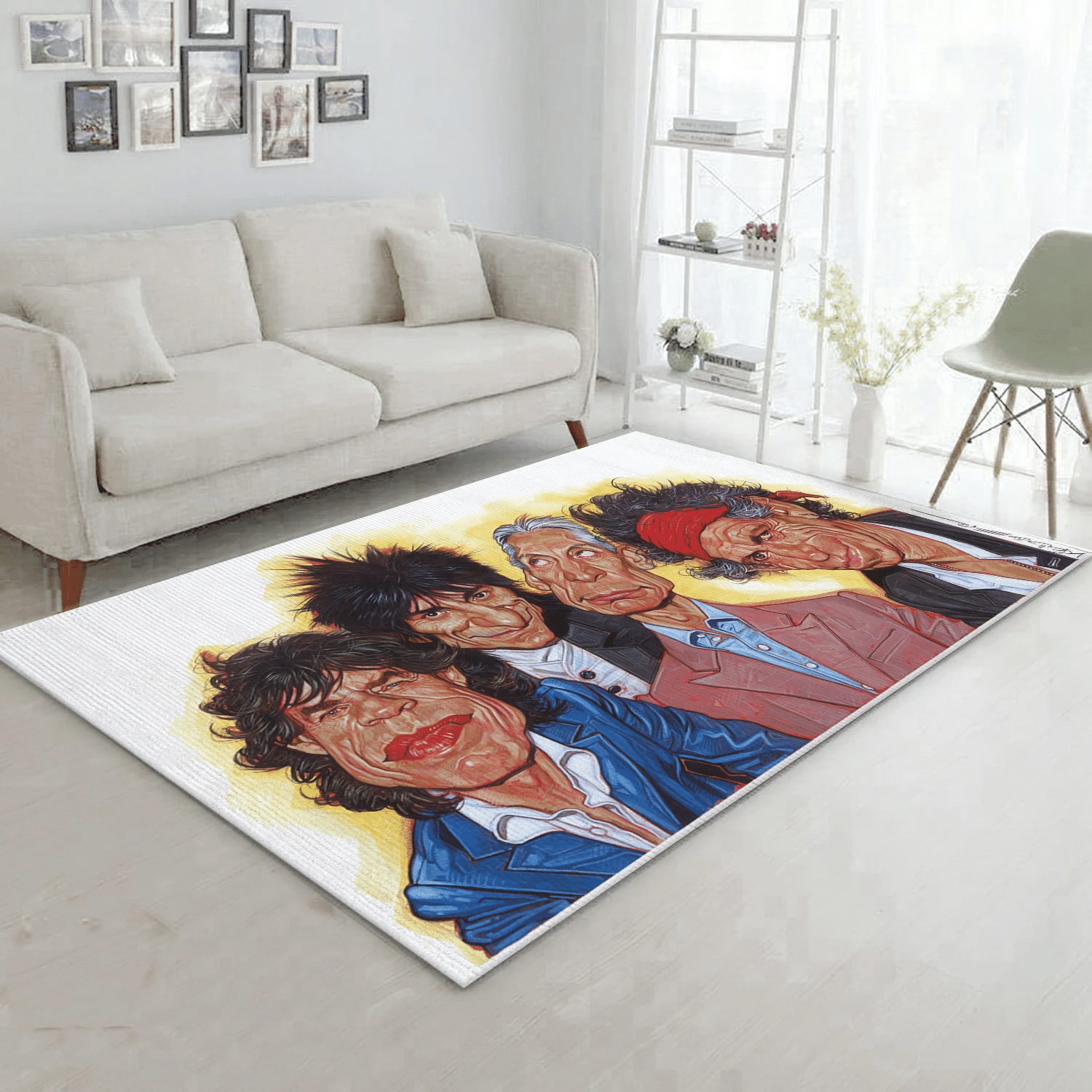 The Rolling Stones Chibi Band Area Rug, Living Room  Rug - Family Gift US Decor - Indoor Outdoor Rugs