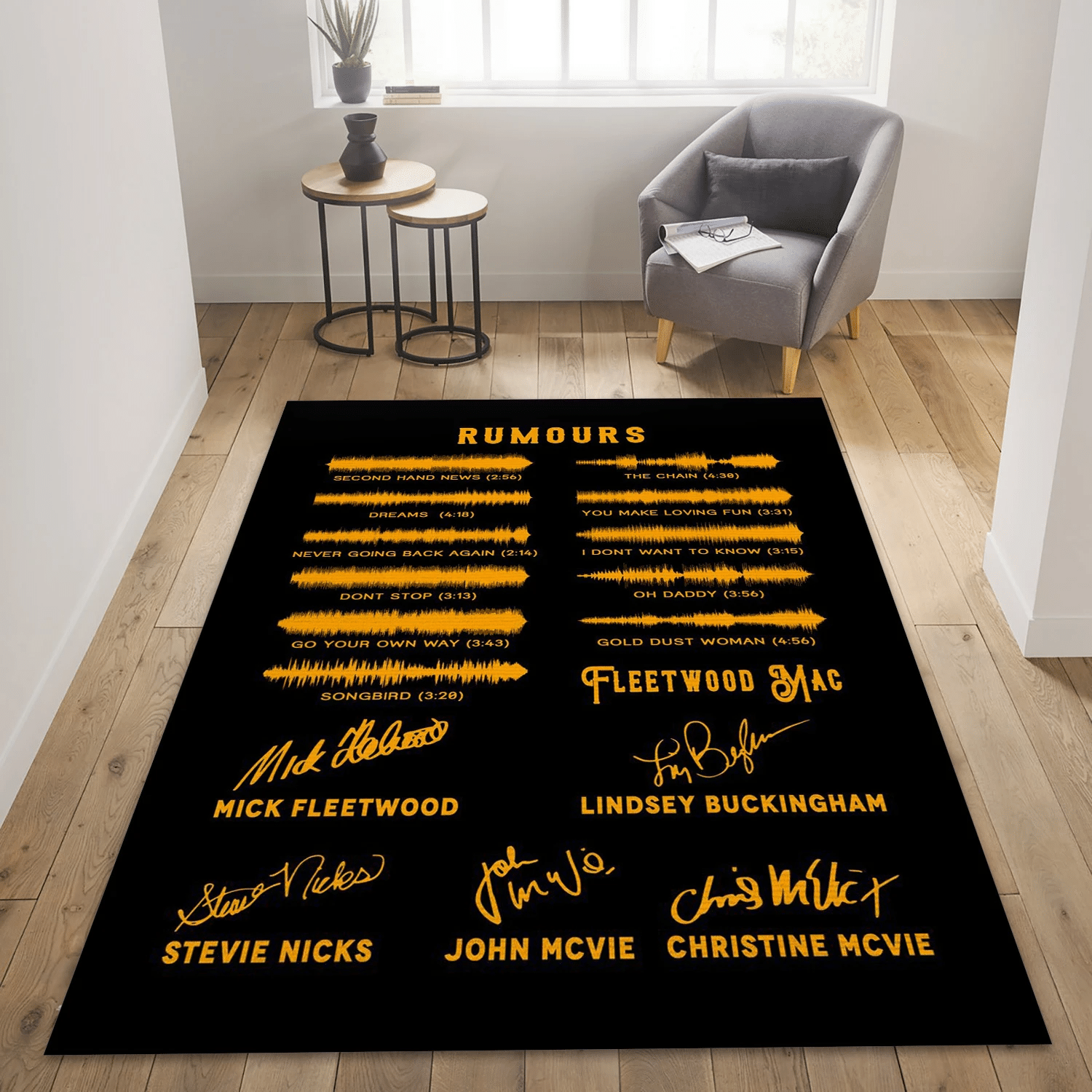 Fleetwood Mac Rumour Music Area Rug Carpet, Living Room  Rug - Home Decor - Indoor Outdoor Rugs