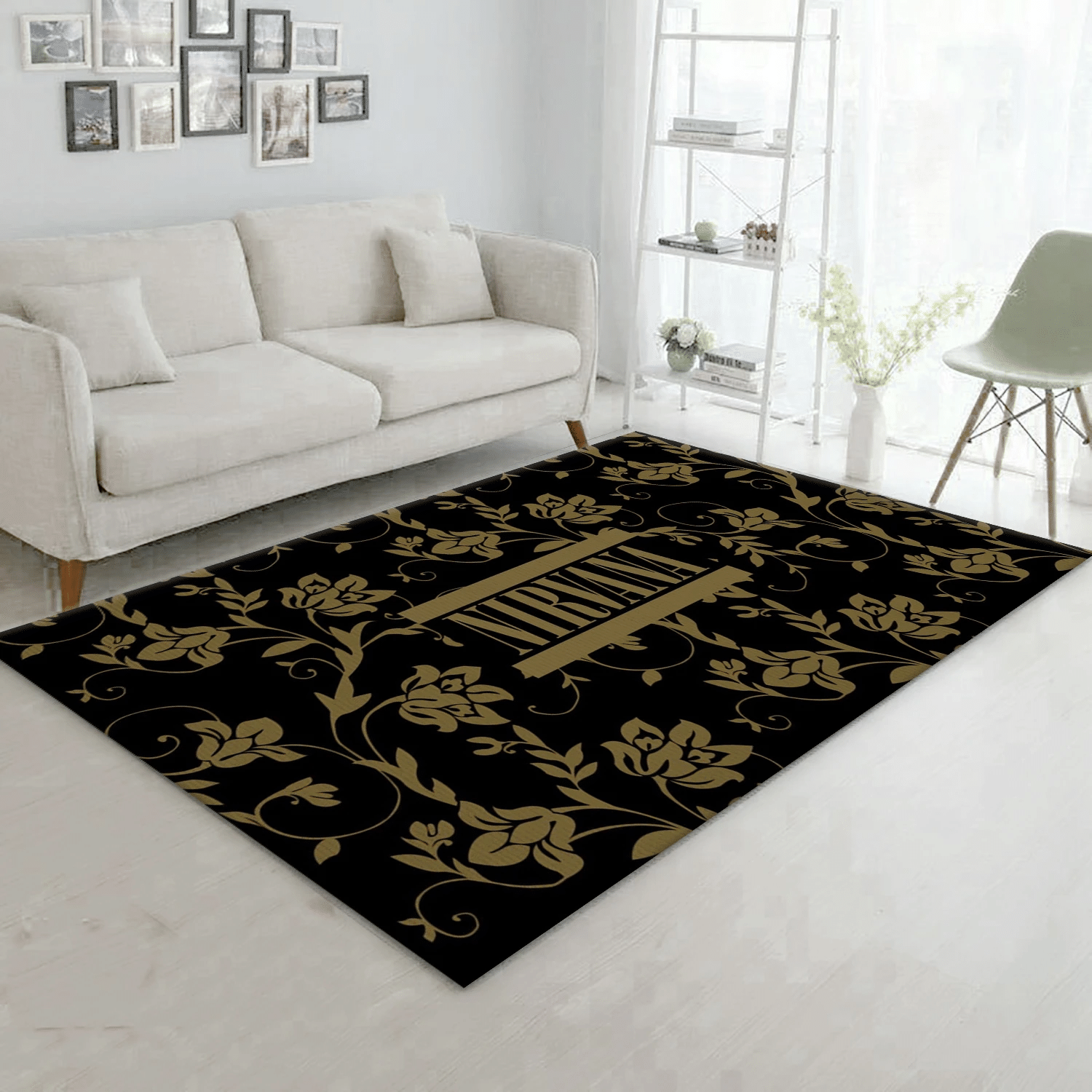 Nirvana Logo Music Area Rug Carpet, Living Room  Rug - Christmas Gift US Decor - Indoor Outdoor Rugs