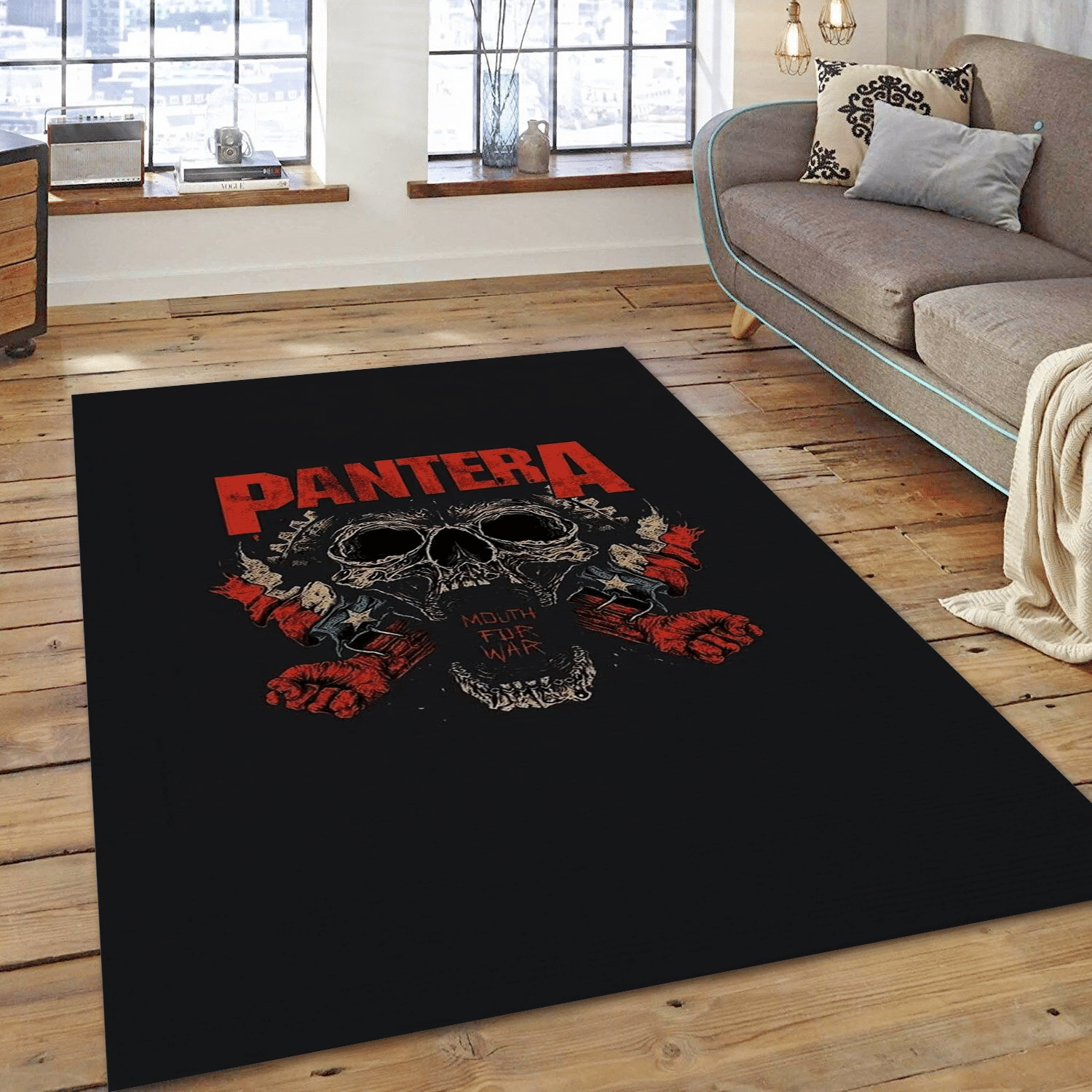 Pantera Mouth For War Area Rug, Living Room  Rug - Christmas Gift US Decor - Indoor Outdoor Rugs