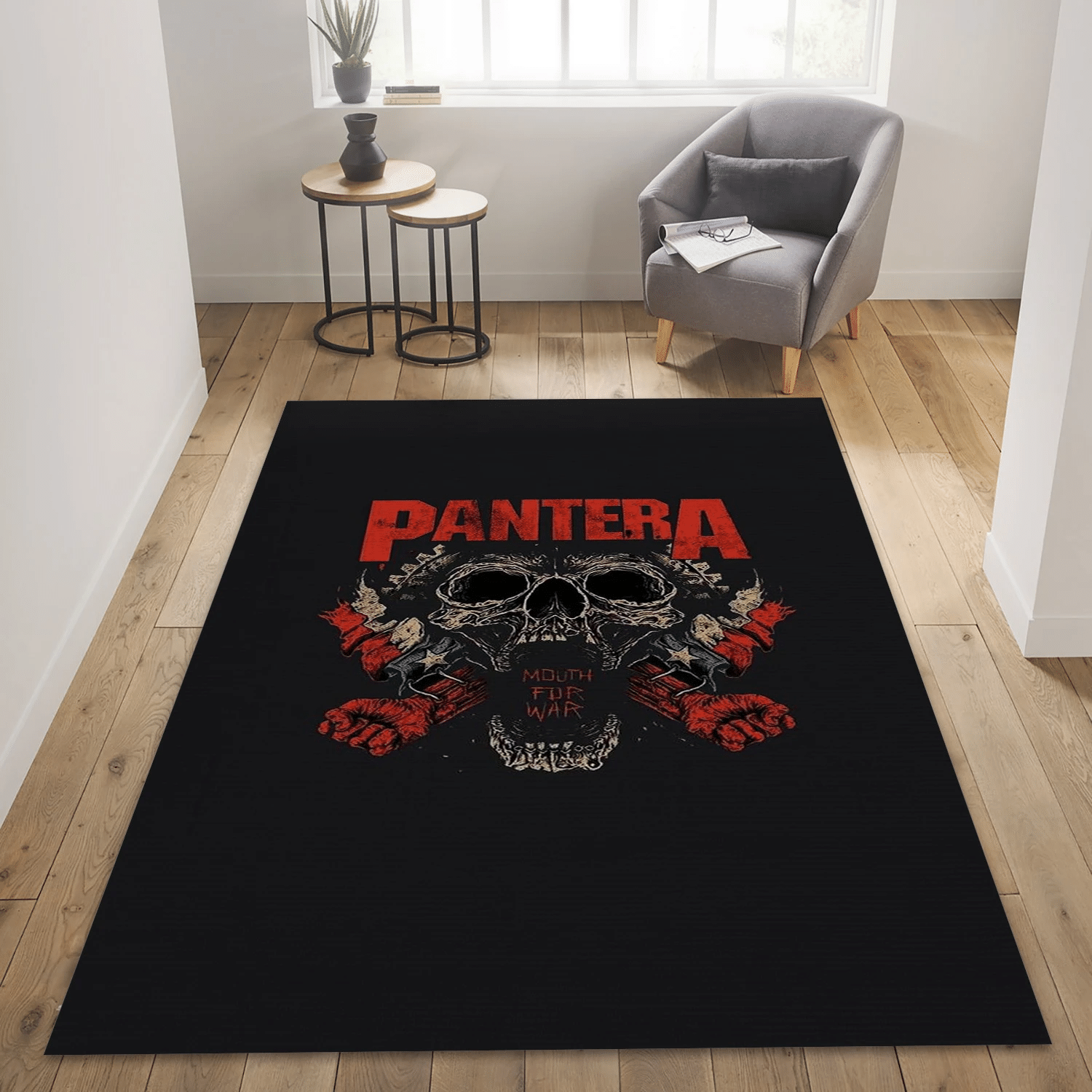 Pantera Mouth For War Area Rug, Living Room  Rug - Christmas Gift US Decor - Indoor Outdoor Rugs