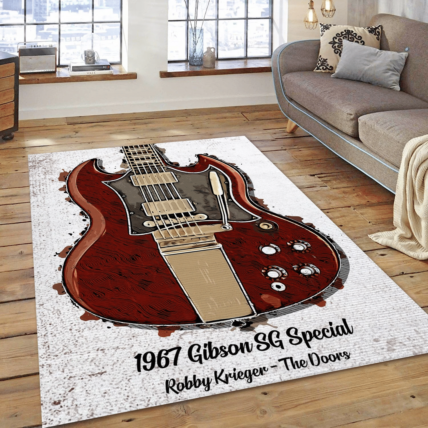 1967 Gibson The Doors Area Rug, Living Room  Rug - US Gift Decor - Indoor Outdoor Rugs