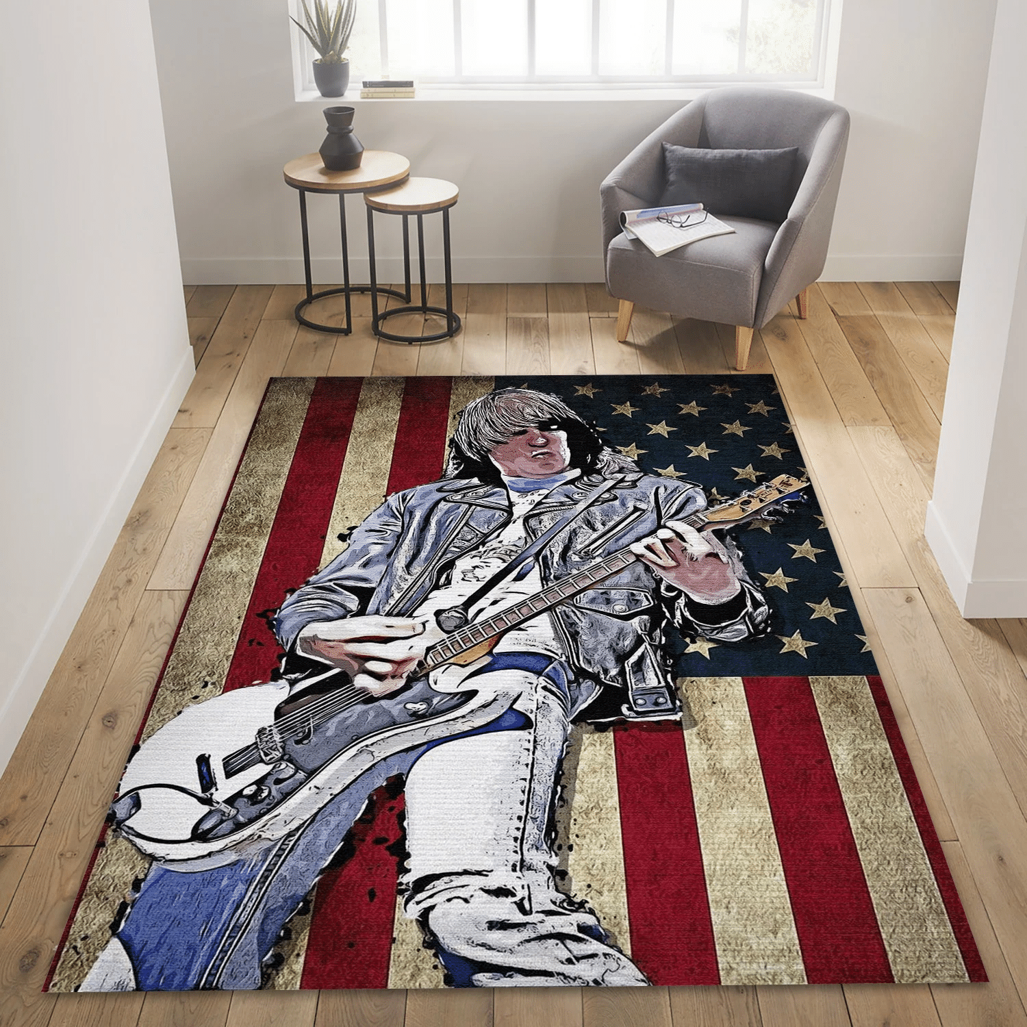 Johnny Ramone Music Area Rug Carpet, Living Room  Rug - Floor Decor - Indoor Outdoor Rugs