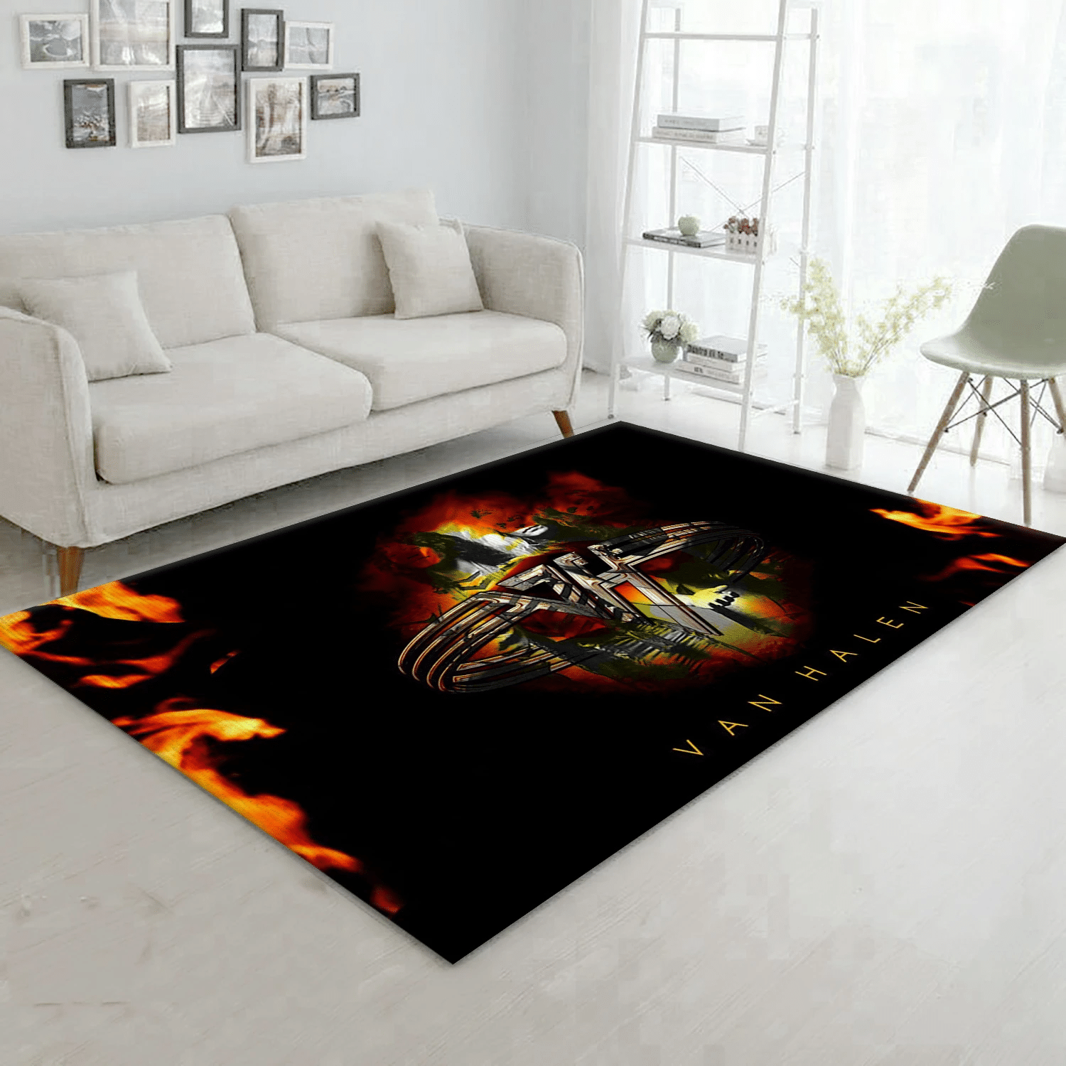 Van Halen Logo V3 Music Area Rug Carpet, Living Room  Rug - Floor Decor - Indoor Outdoor Rugs