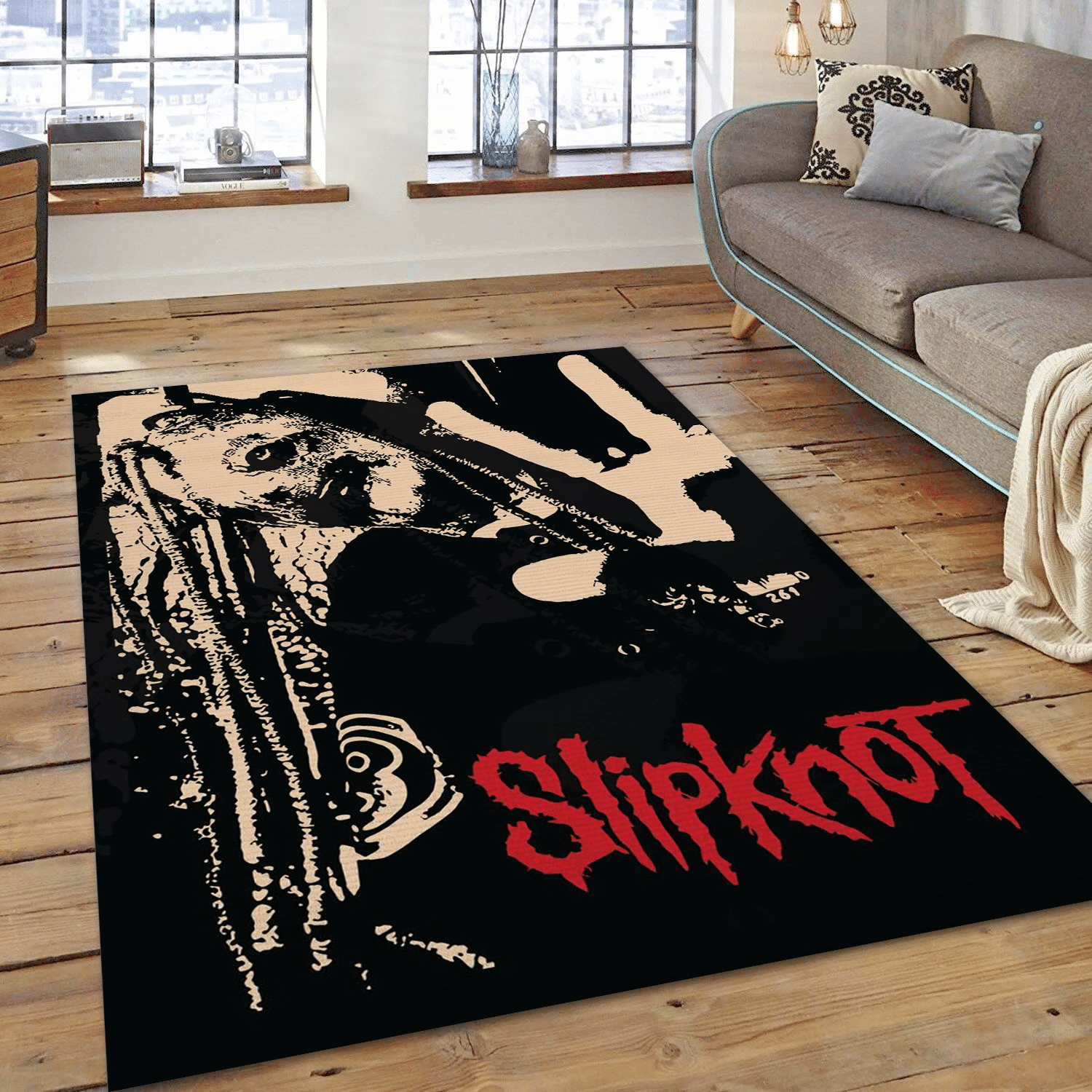 Slipknot Band 3 Music Area Rug Carpet, Living Room Rug - Floor Decor - Indoor Outdoor Rugs