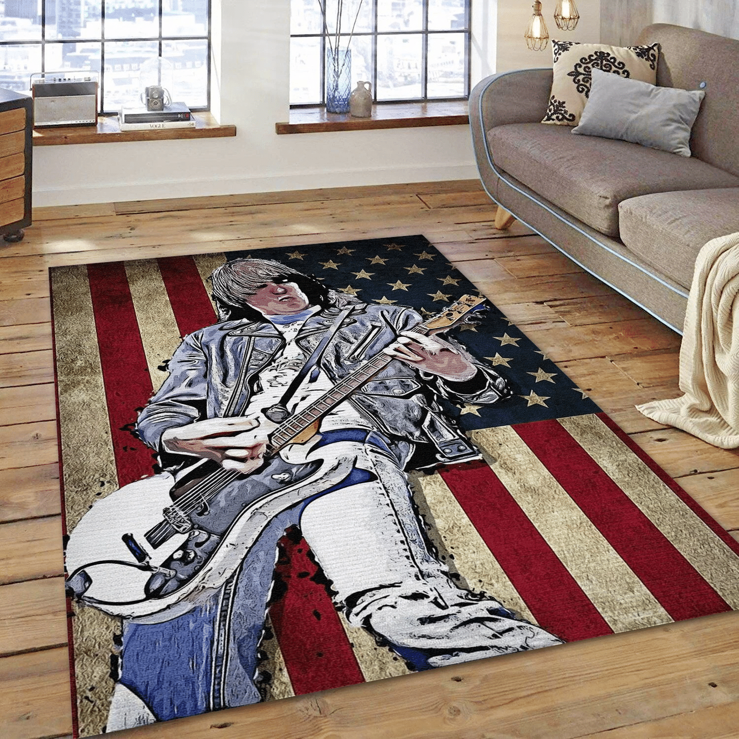 Johnny Ramone Music Area Rug Carpet, Living Room  Rug - Floor Decor - Indoor Outdoor Rugs