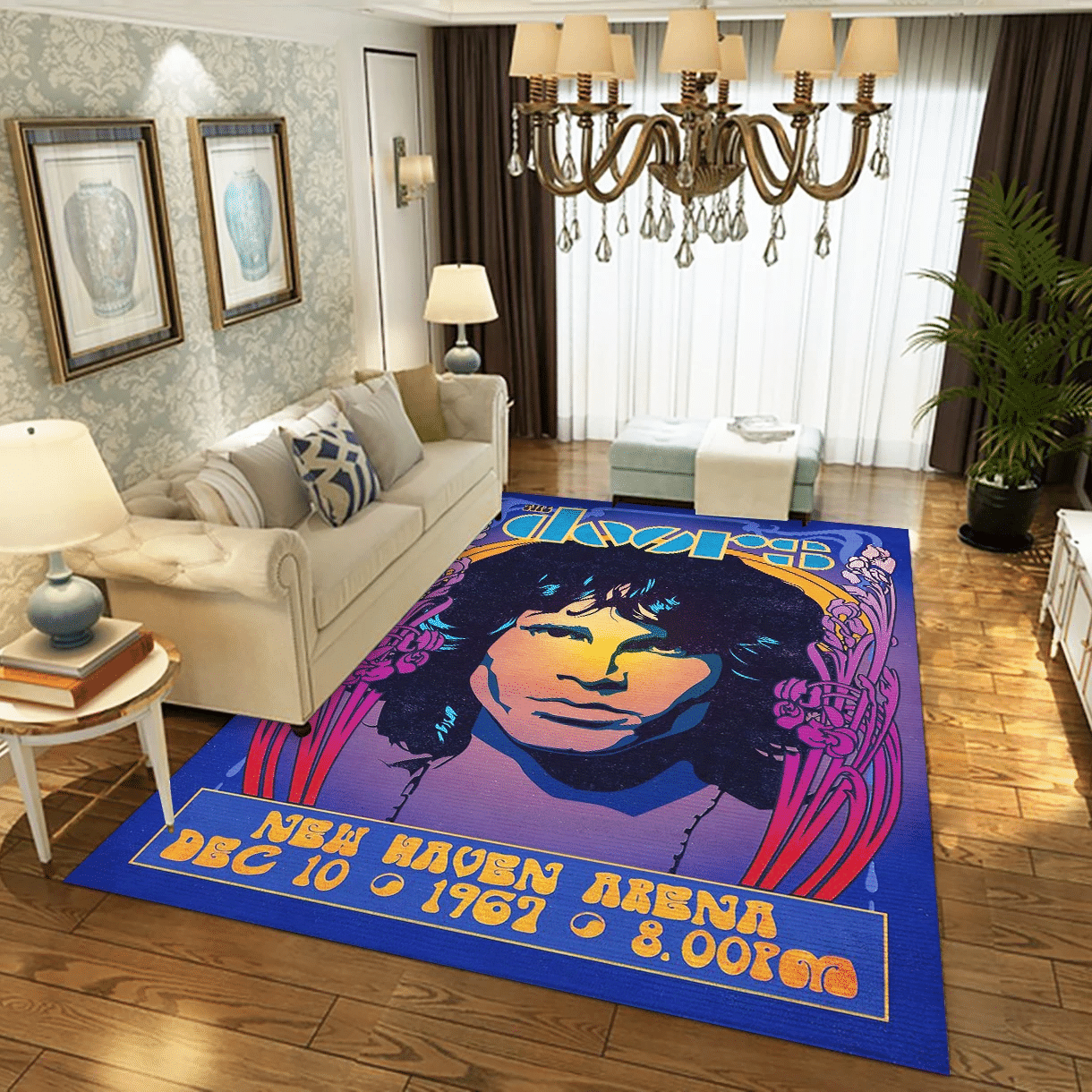 The Doors Retro Style Area Rug, Living Room  Rug - Home Decor - Indoor Outdoor Rugs