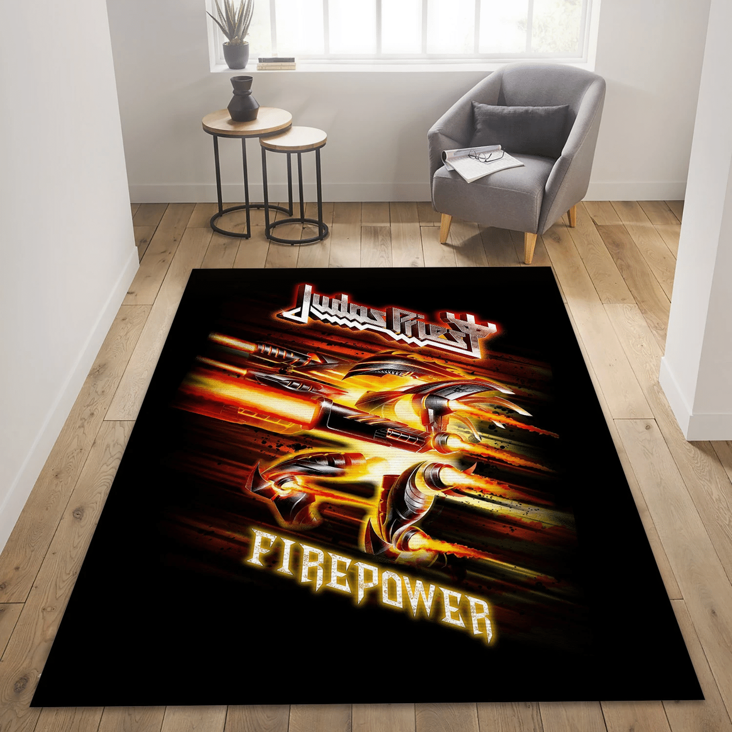 Judas Priest Legend Band Area Rug, Living Room  Rug - Home Decor - Indoor Outdoor Rugs