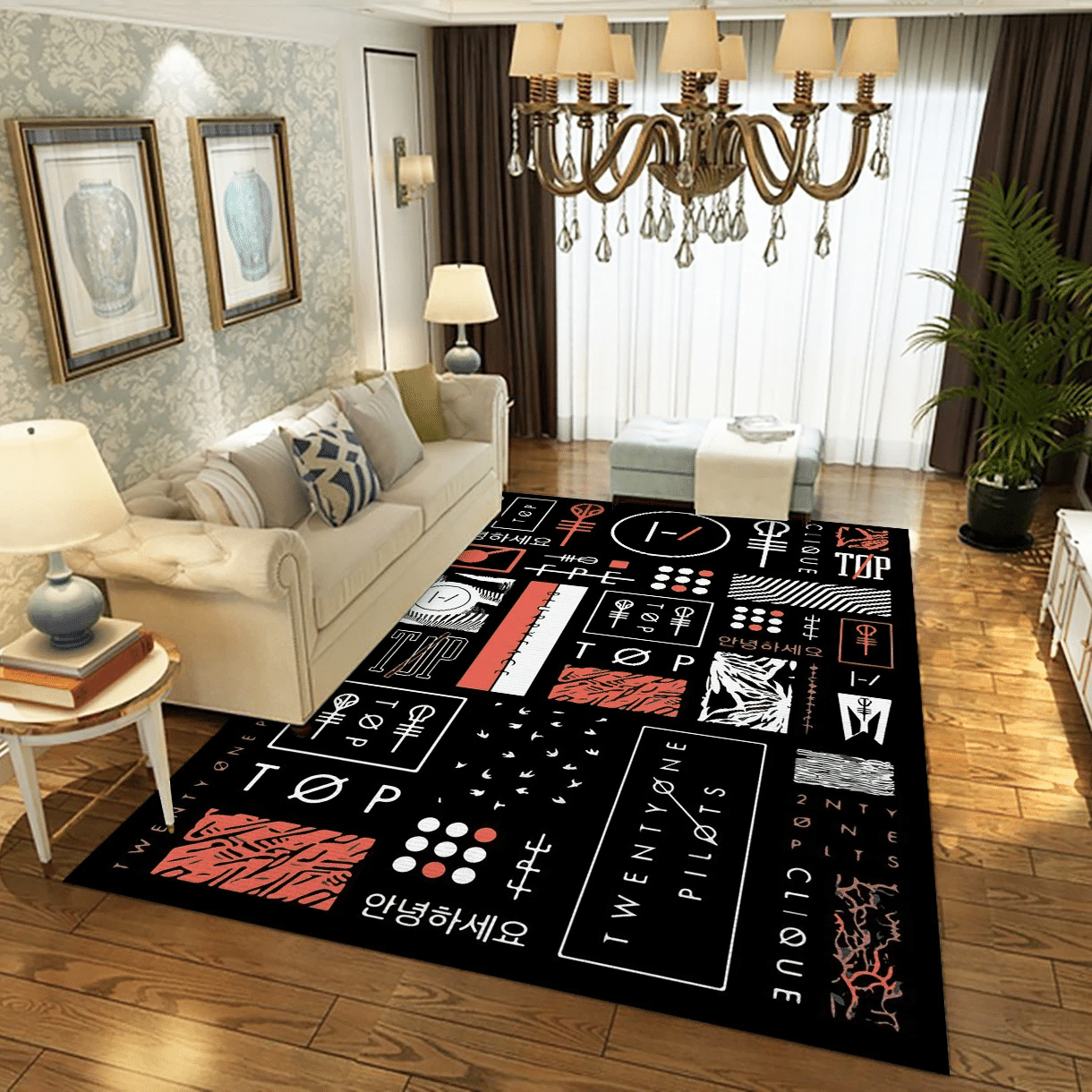 Twenty One Pilots Symbols Music Area Rug Carpet, Living Room Rug - Family Gift US Decor - Indoor Outdoor Rugs