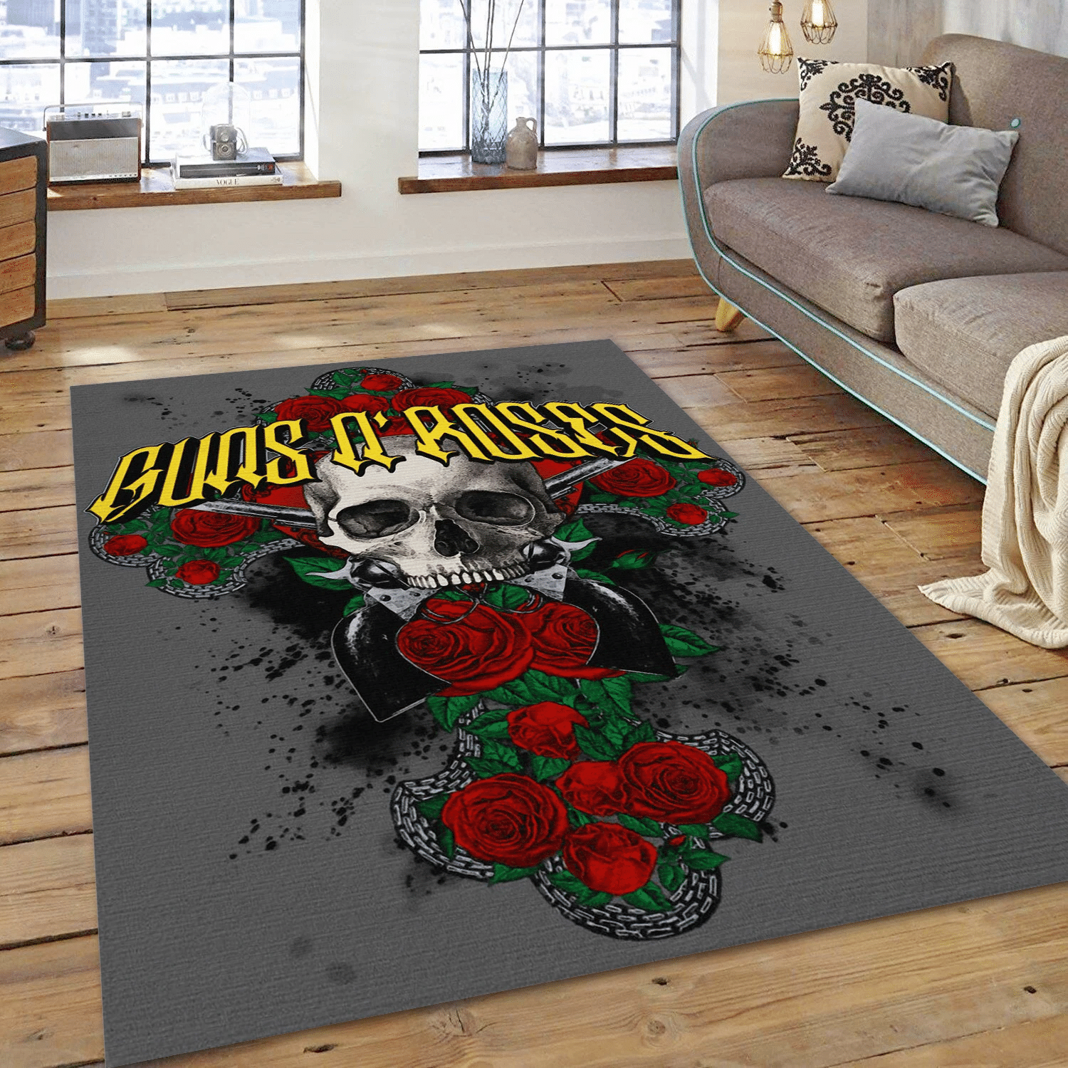 Guns N Roses 1 Music Area Rug For Christmas, Living Room  Rug - Home Decor - Indoor Outdoor Rugs