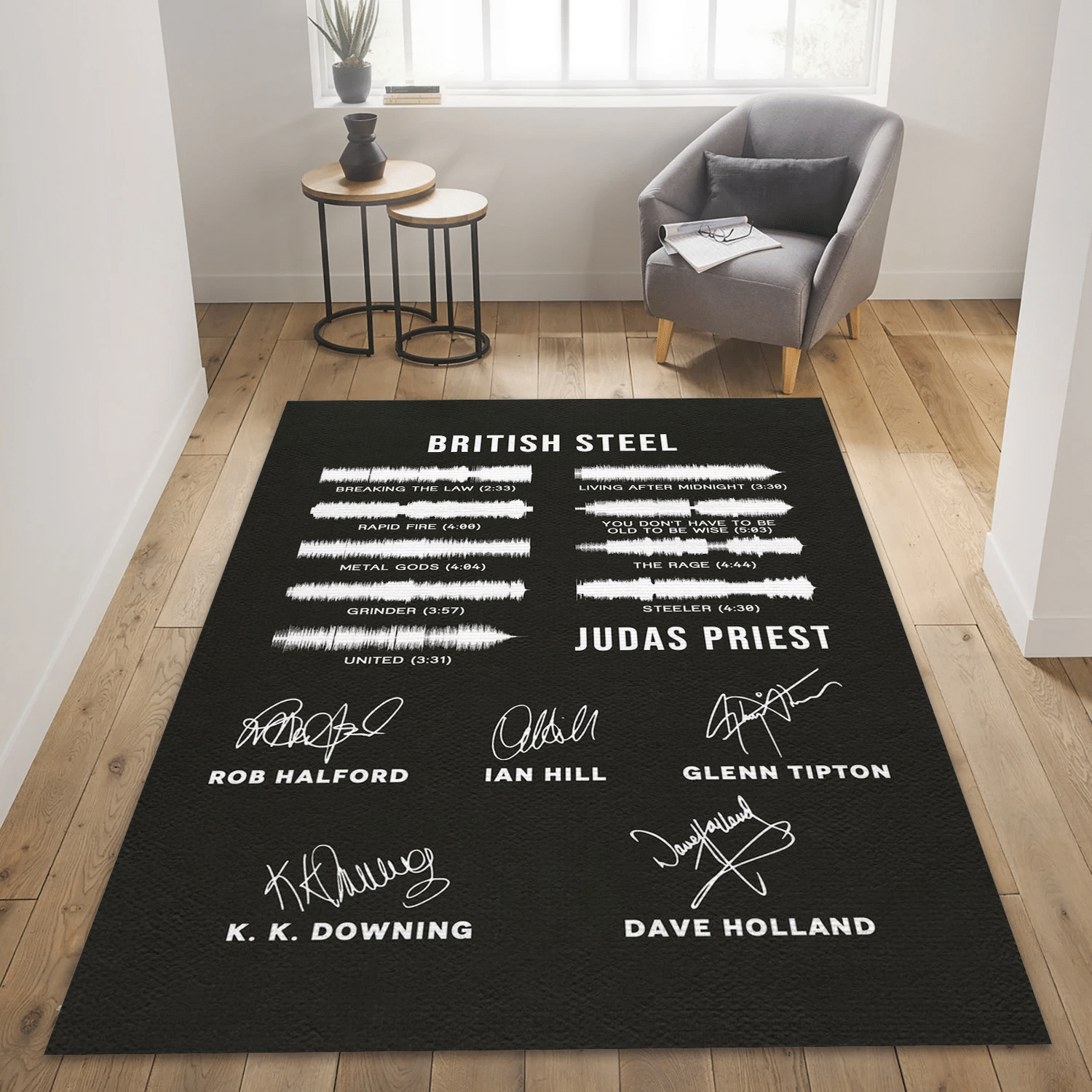 Judas Priest Signature Band Music Area Rug Carpet, Living Room  Rug - Christmas Gift US Decor - Indoor Outdoor Rugs