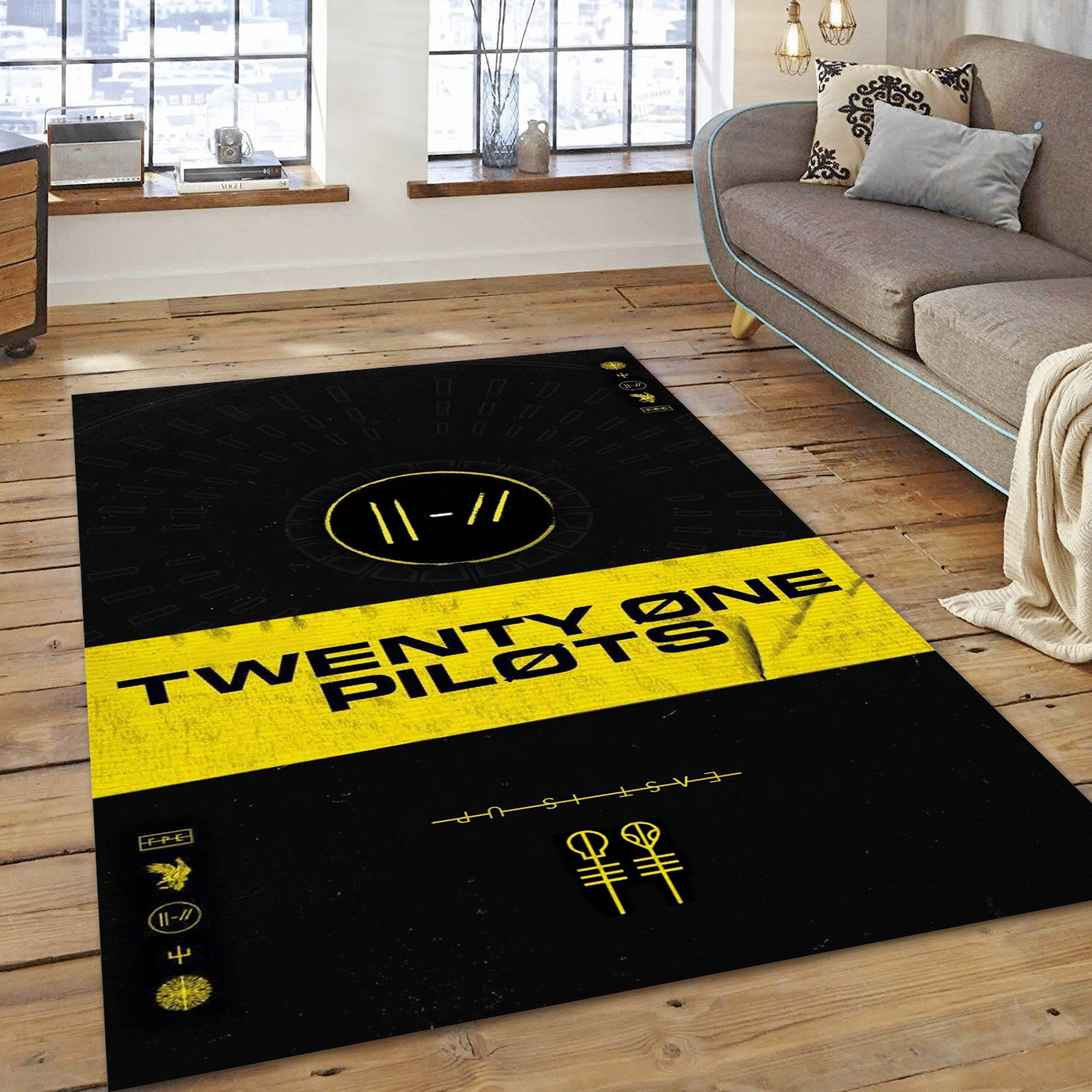 Twenty One Pilots Logo Music Area Rug, Living Room  Rug - Christmas Gift US Decor - Indoor Outdoor Rugs