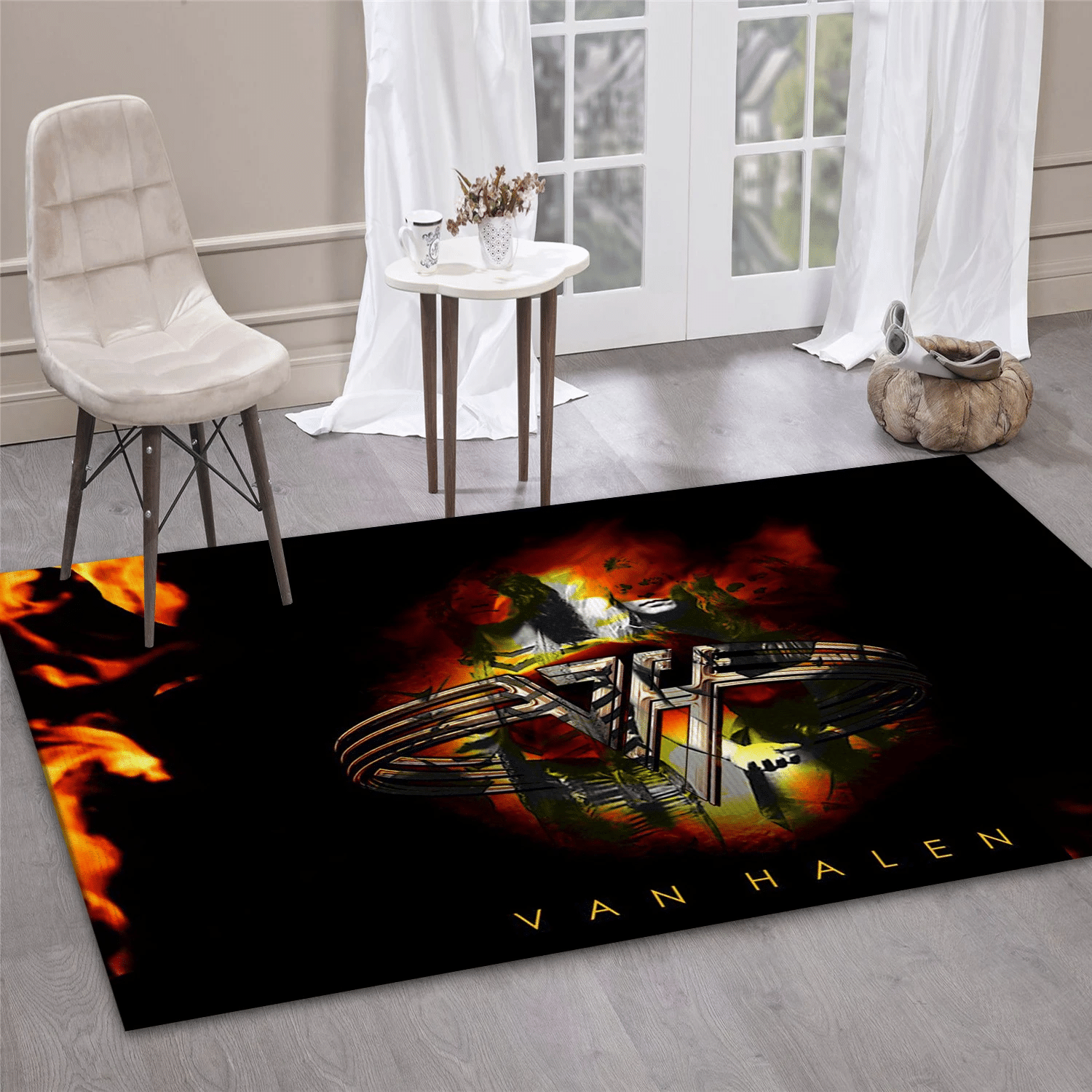 Van Halen Logo V3 Music Area Rug Carpet, Living Room  Rug - Floor Decor - Indoor Outdoor Rugs