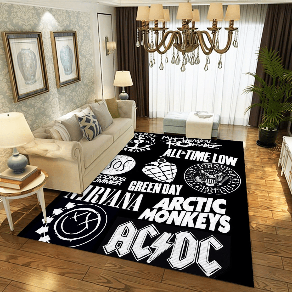 Rock Band Logo Area Rug, Living Room  Rug - Christmas Gift US Decor - Indoor Outdoor Rugs