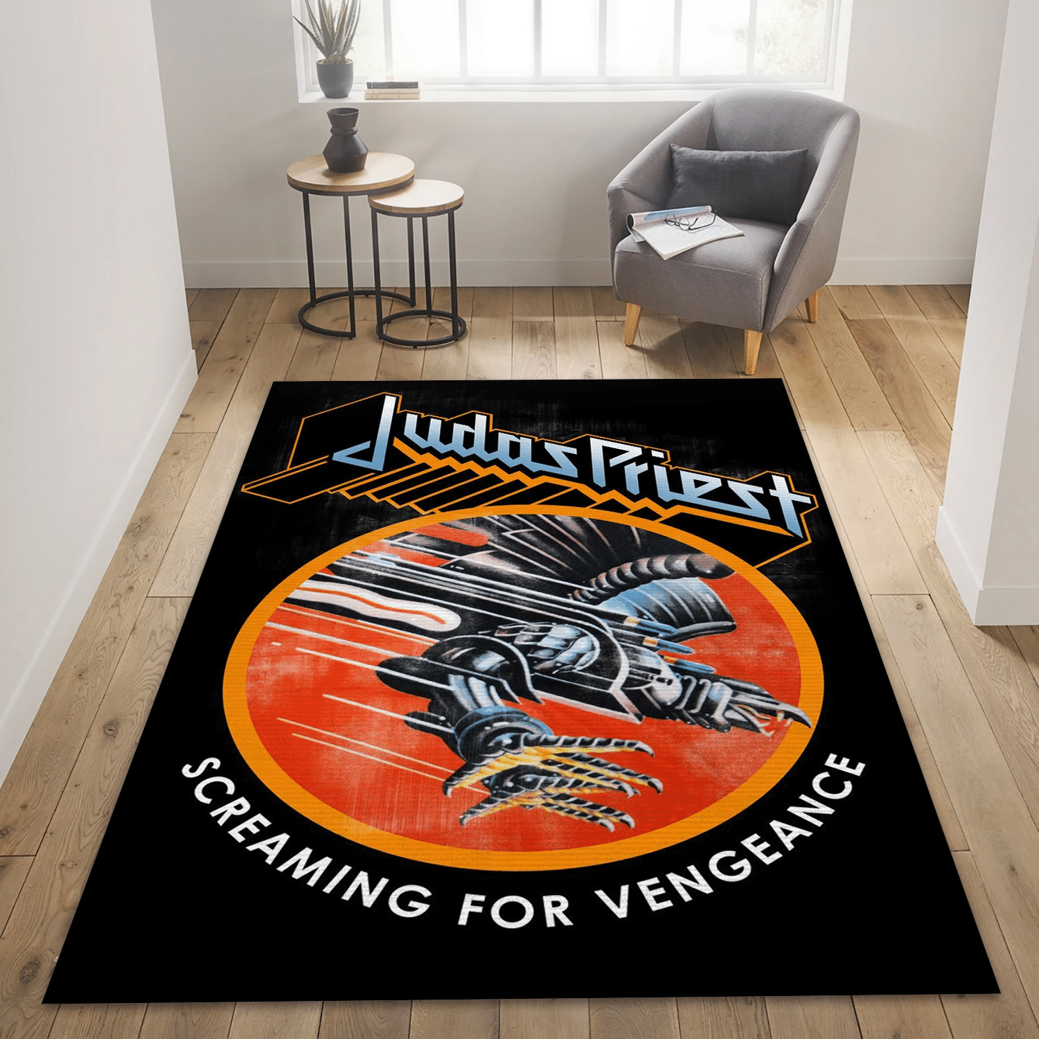 Judas Priest Screaming For Vengeance Music Area Rug, Living Room  Rug - US Gift Decor - Indoor Outdoor Rugs