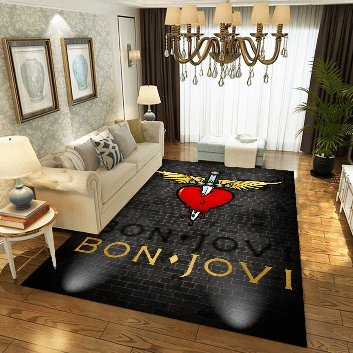 Bon Jovi Premium Music Area Rug, Living Room  Rug - Christmas Gift US Decor - Indoor Outdoor Rugs