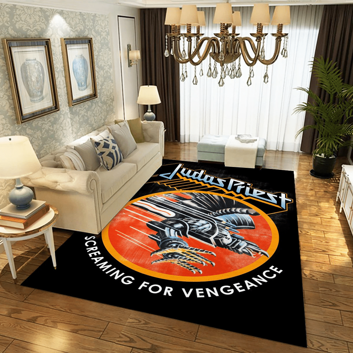 Judas Priest Screaming For Vengeance Music Area Rug, Living Room  Rug - US Gift Decor - Indoor Outdoor Rugs