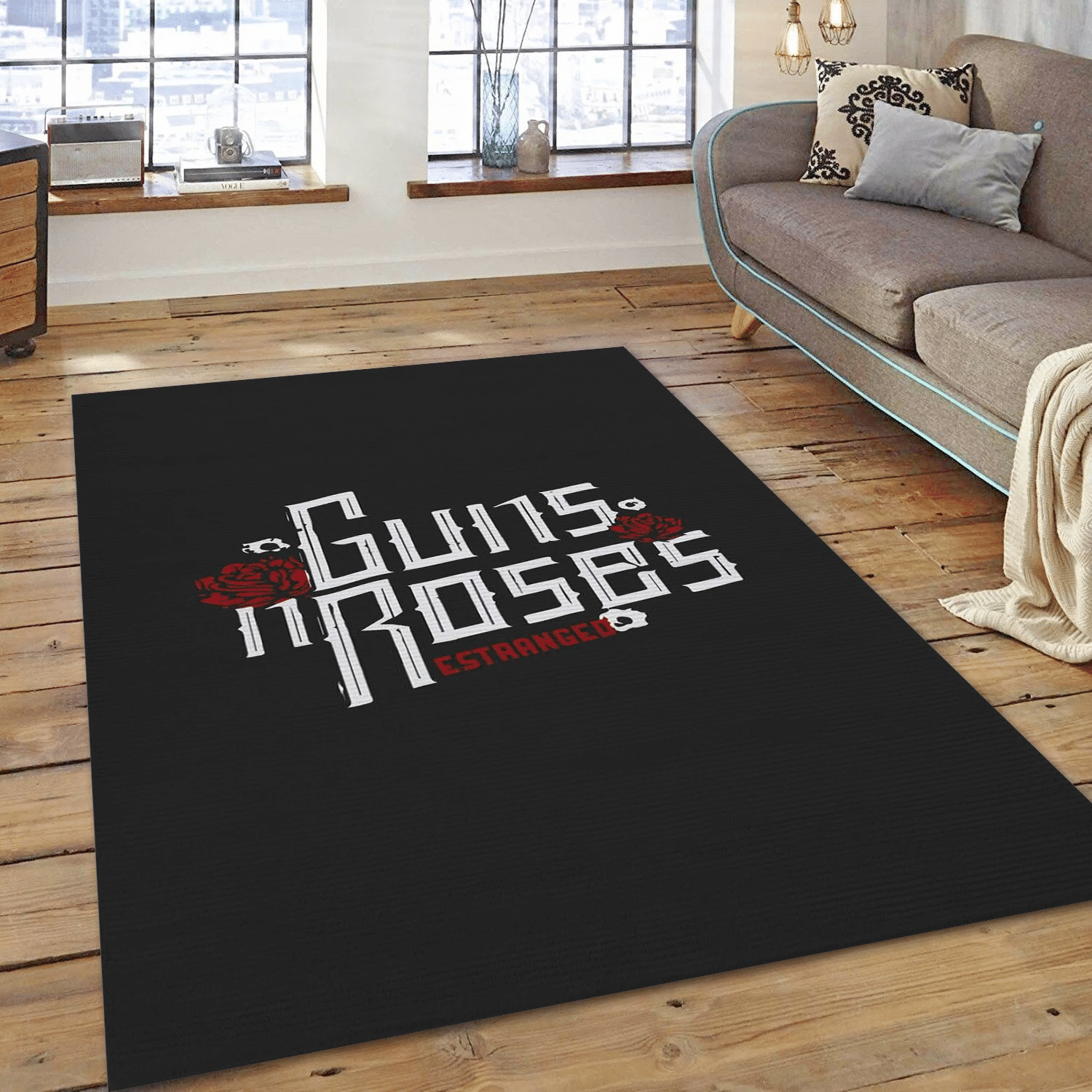 Gun N Rose 2 Music Area Rug For Christmas, Living Room  Rug - Family Gift US Decor - Indoor Outdoor Rugs