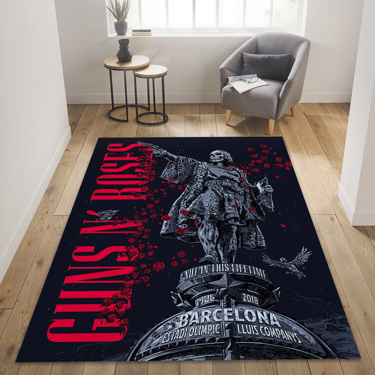 Guns N Roses Barcelona Area Rug, Living Room  Rug - Family Gift US Decor - Indoor Outdoor Rugs