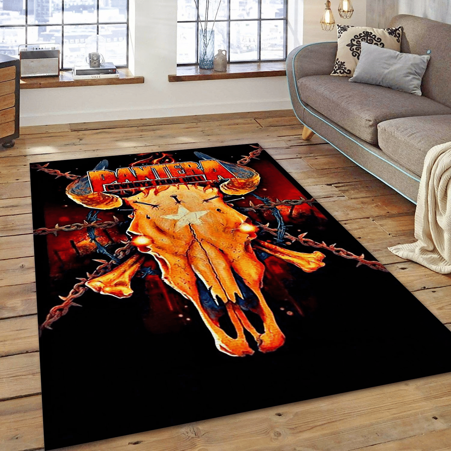 Pantera Rock Band Music Area Rug, Living Room  Rug - Floor Decor - Indoor Outdoor Rugs