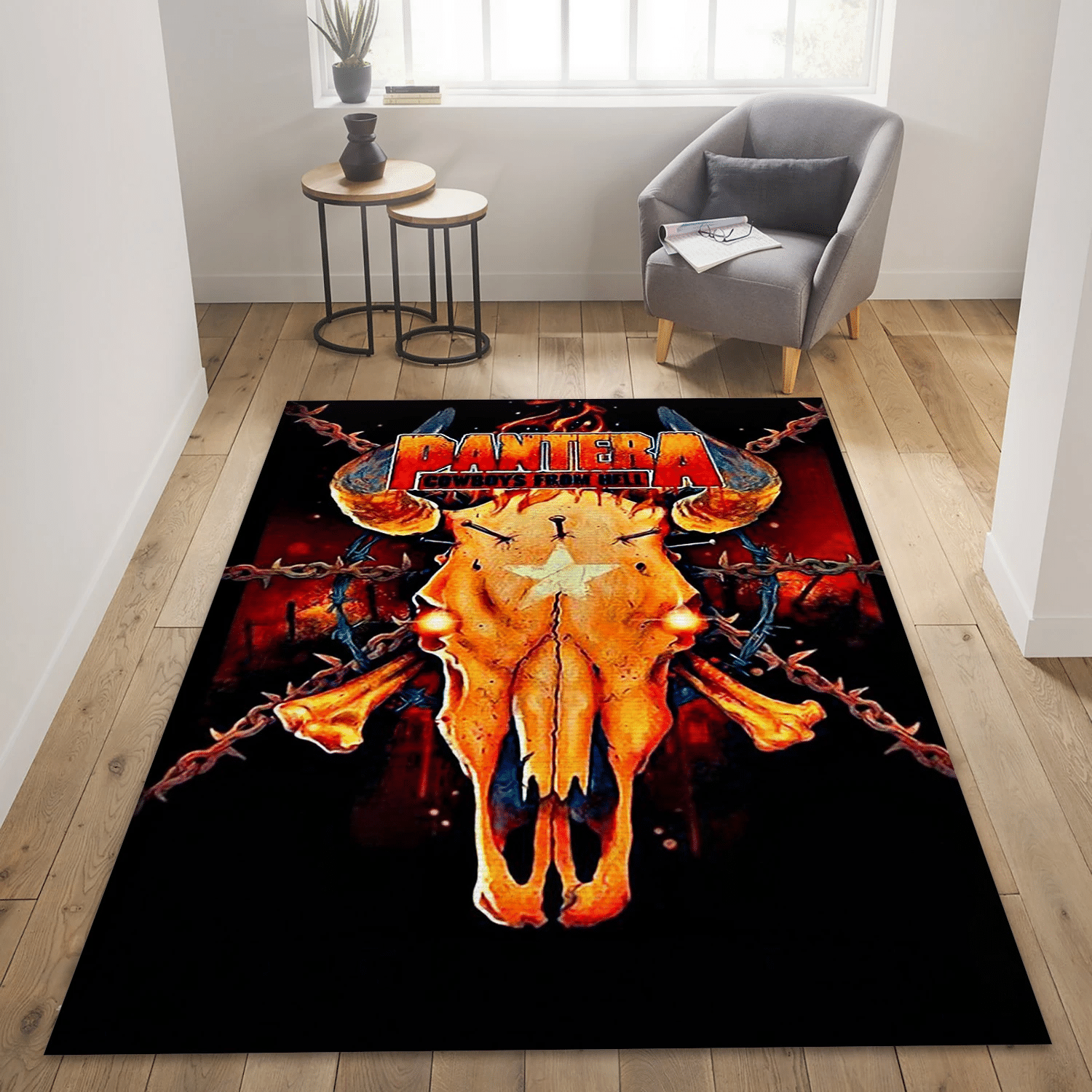 Pantera Rock Band Music Area Rug, Living Room  Rug - Floor Decor - Indoor Outdoor Rugs