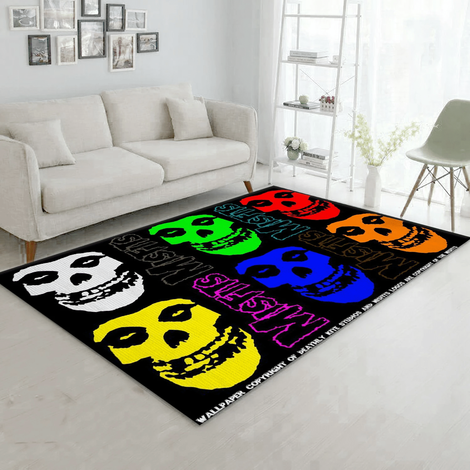 Mitfits Skull 1 Music Area Rug For Christmas, Living Room  Rug - Home Decor - Indoor Outdoor Rugs