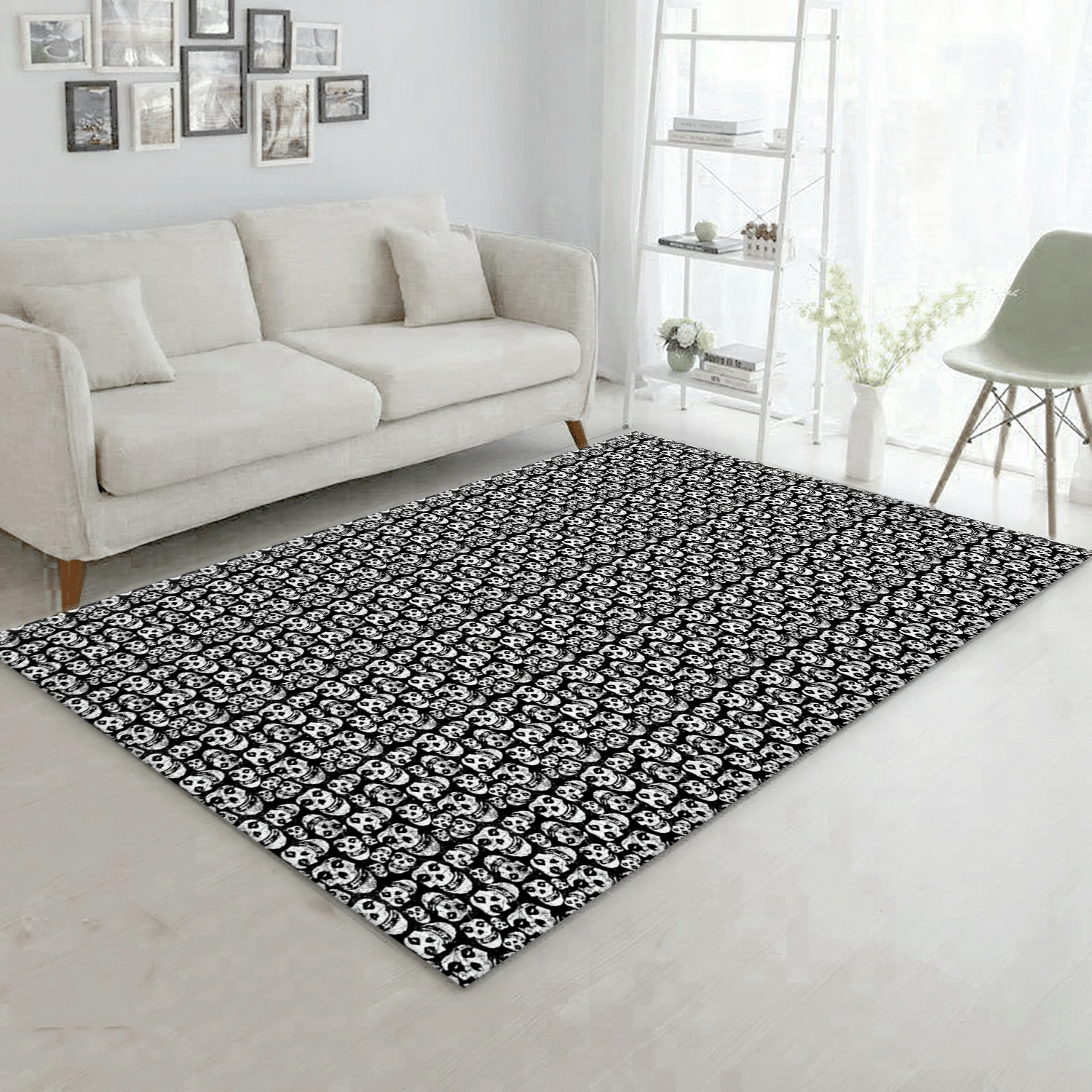 Mitfits Skull 2 Music Area Rug Carpet, Living Room  Rug - Christmas Gift US Decor - Indoor Outdoor Rugs